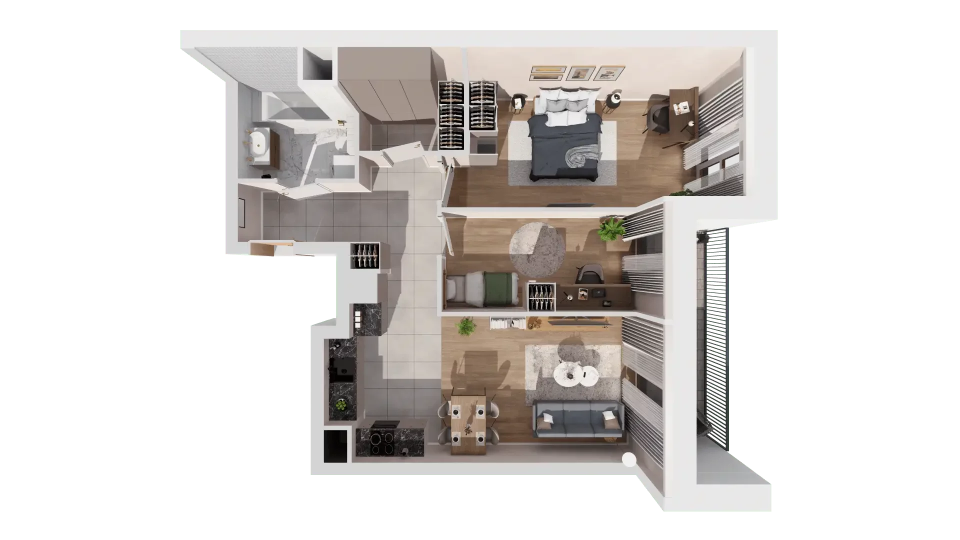 3 pokoje, mieszkanie 64,22 m², piętro 5, oferta nr 1A.5.53, Francuska Park VIIIB, Katowice, Osiedle Paderewskiego-Muchowiec, Muchowiec, ul. Szybowcowa