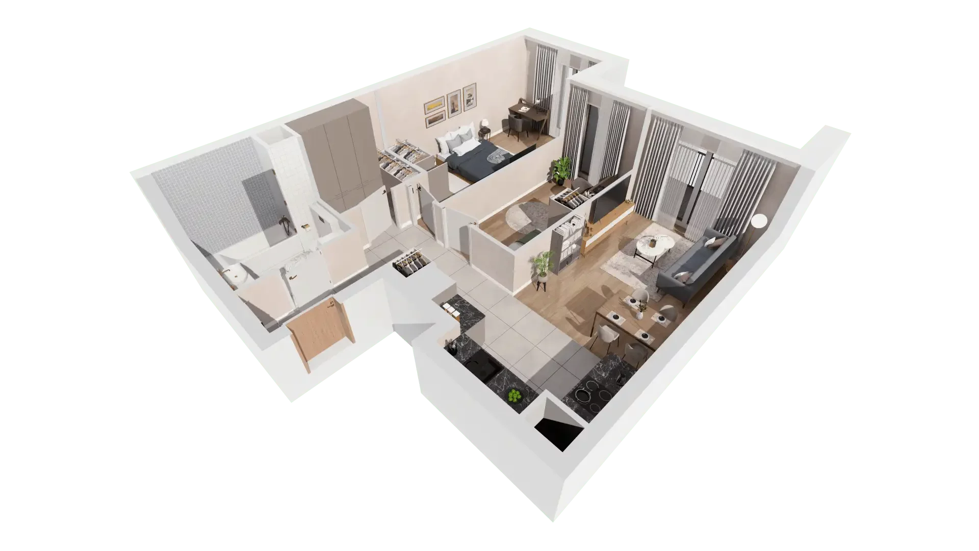 3 pokoje, mieszkanie 64,22 m², piętro 5, oferta nr 1A.5.53, Francuska Park VIIIB, Katowice, Osiedle Paderewskiego-Muchowiec, Muchowiec, ul. Szybowcowa