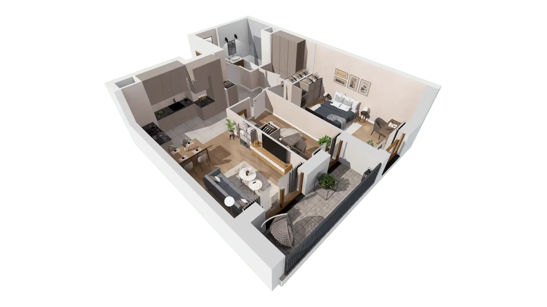 3 pokoje, mieszkanie 64,22 m², piętro 5, oferta nr 1A.5.53, Francuska Park VIIIB, Katowice, Osiedle Paderewskiego-Muchowiec, Muchowiec, ul. Szybowcowa