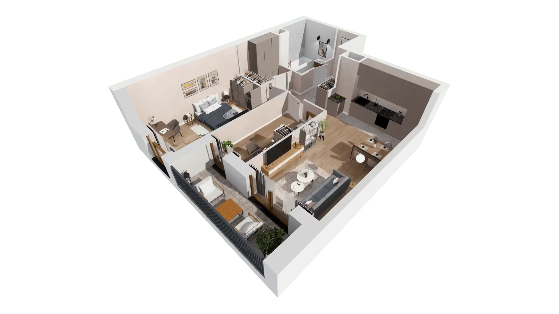 3 pokoje, mieszkanie 65,49 m², piętro 5, oferta nr 1B.5.117, Francuska Park VIIIB, Katowice, Osiedle Paderewskiego-Muchowiec, Muchowiec, ul. Szybowcowa