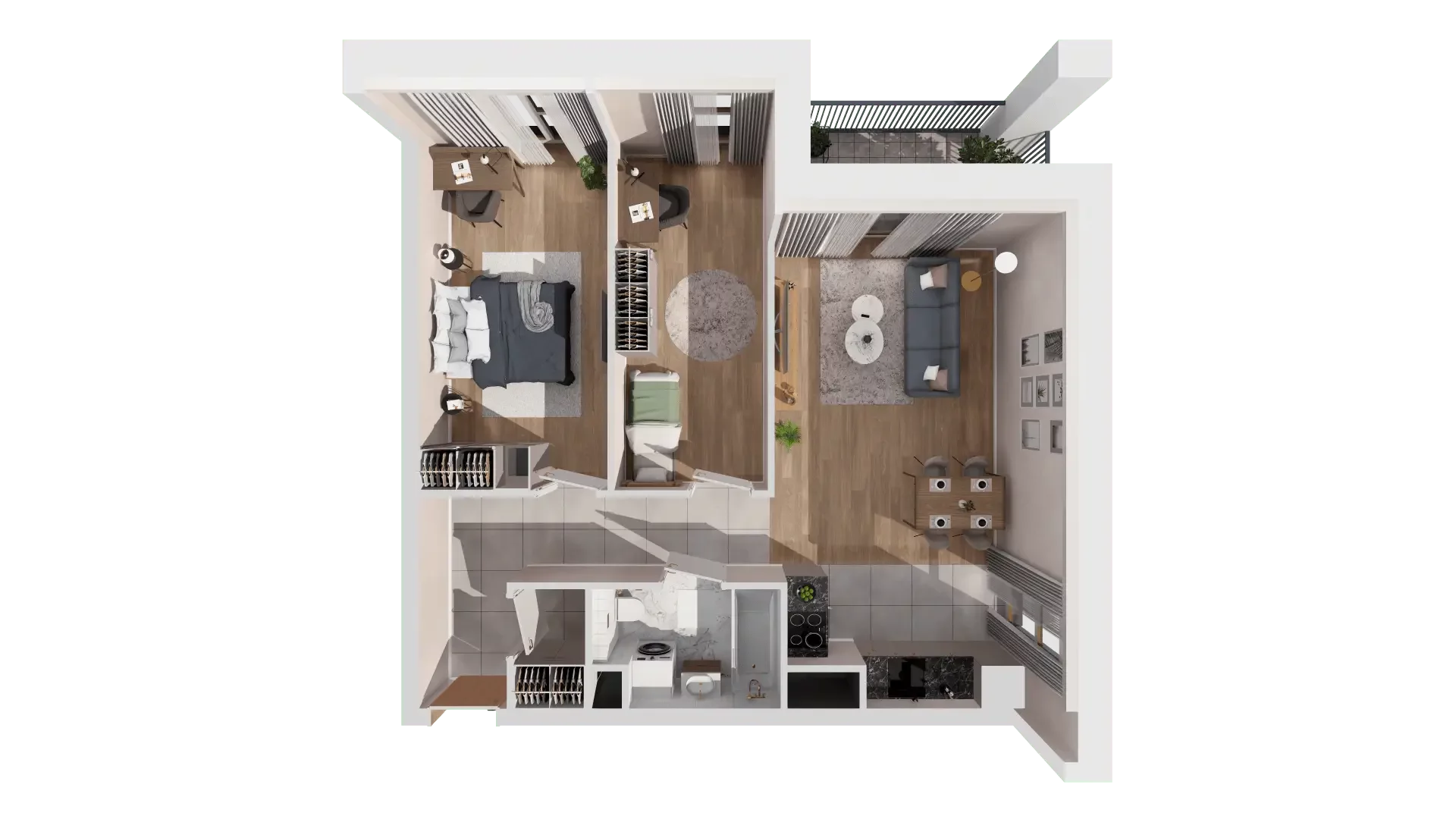 3 pokoje, mieszkanie 65,83 m², piętro 6, oferta nr 1A.6.56, Francuska Park VIIIB, Katowice, Osiedle Paderewskiego-Muchowiec, Muchowiec, ul. Szybowcowa