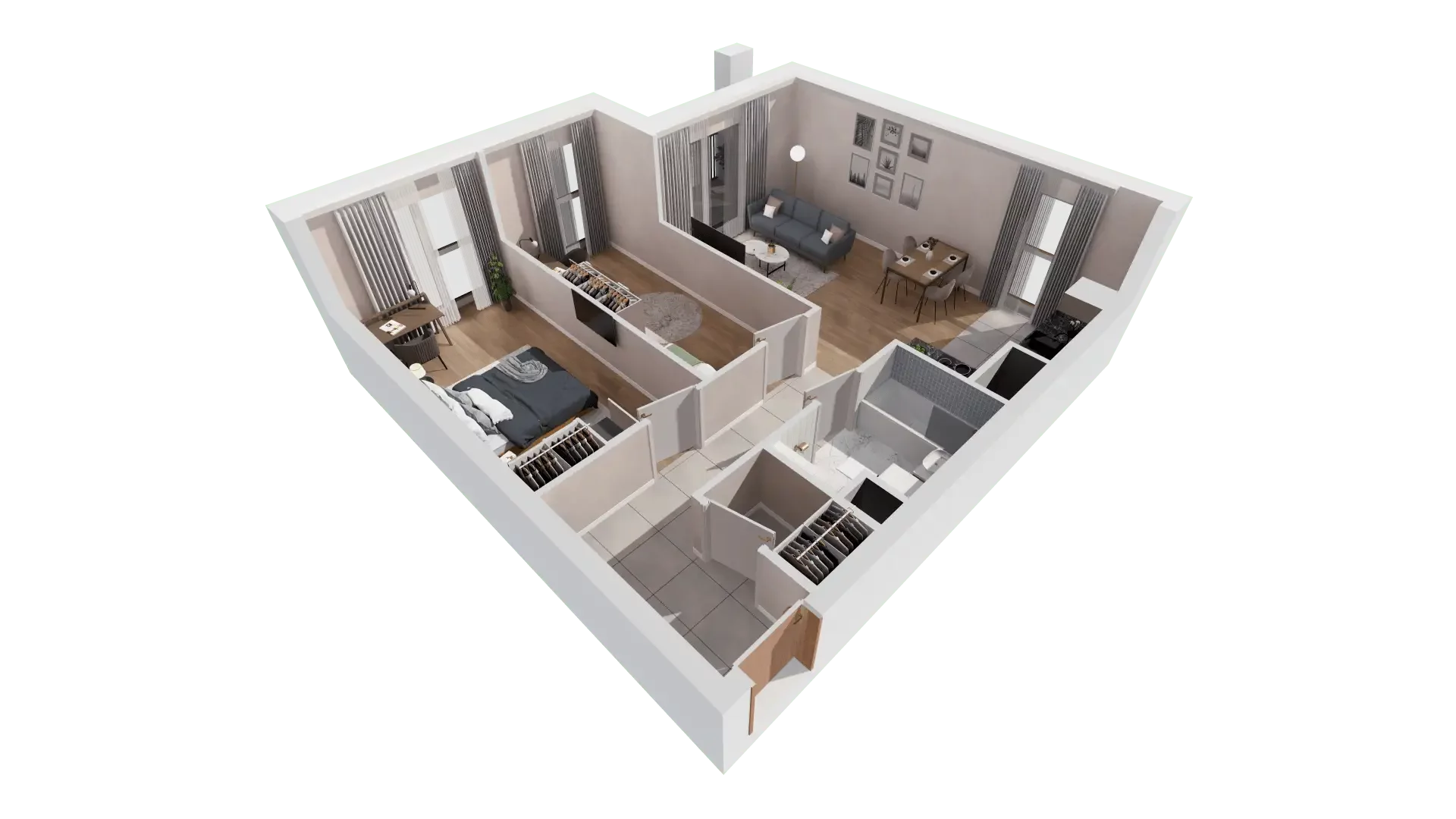 3 pokoje, mieszkanie 65,83 m², piętro 6, oferta nr 1A.6.56, Francuska Park VIIIB, Katowice, Osiedle Paderewskiego-Muchowiec, Muchowiec, ul. Szybowcowa
