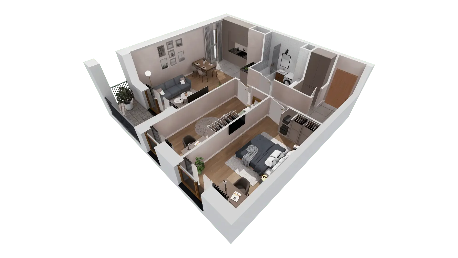 3 pokoje, mieszkanie 65,83 m², piętro 6, oferta nr 1A.6.56, Francuska Park VIIIB, Katowice, Osiedle Paderewskiego-Muchowiec, Muchowiec, ul. Szybowcowa