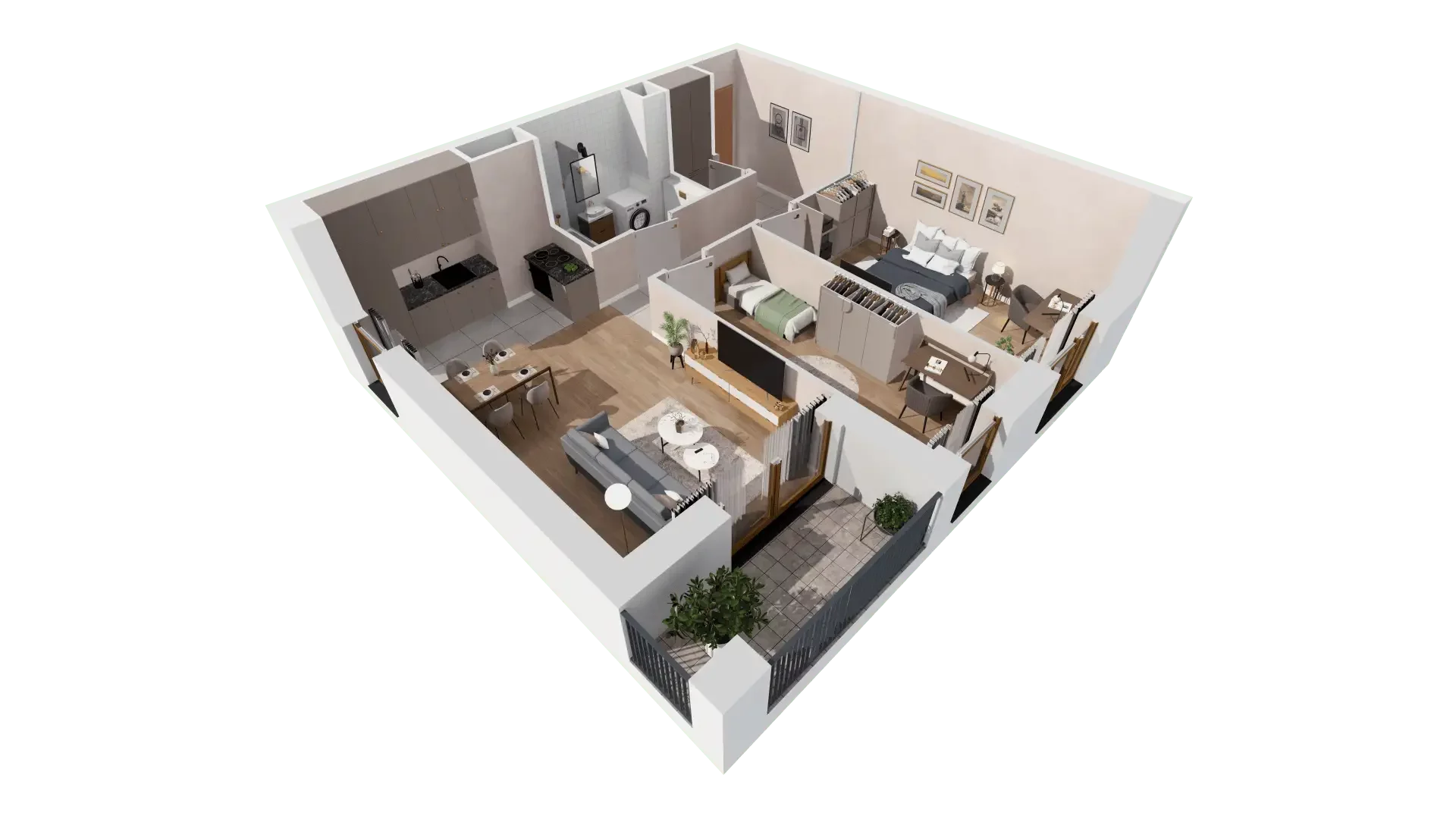 3 pokoje, mieszkanie 65,83 m², piętro 6, oferta nr 1A.6.56, Francuska Park VIIIB, Katowice, Osiedle Paderewskiego-Muchowiec, Muchowiec, ul. Szybowcowa