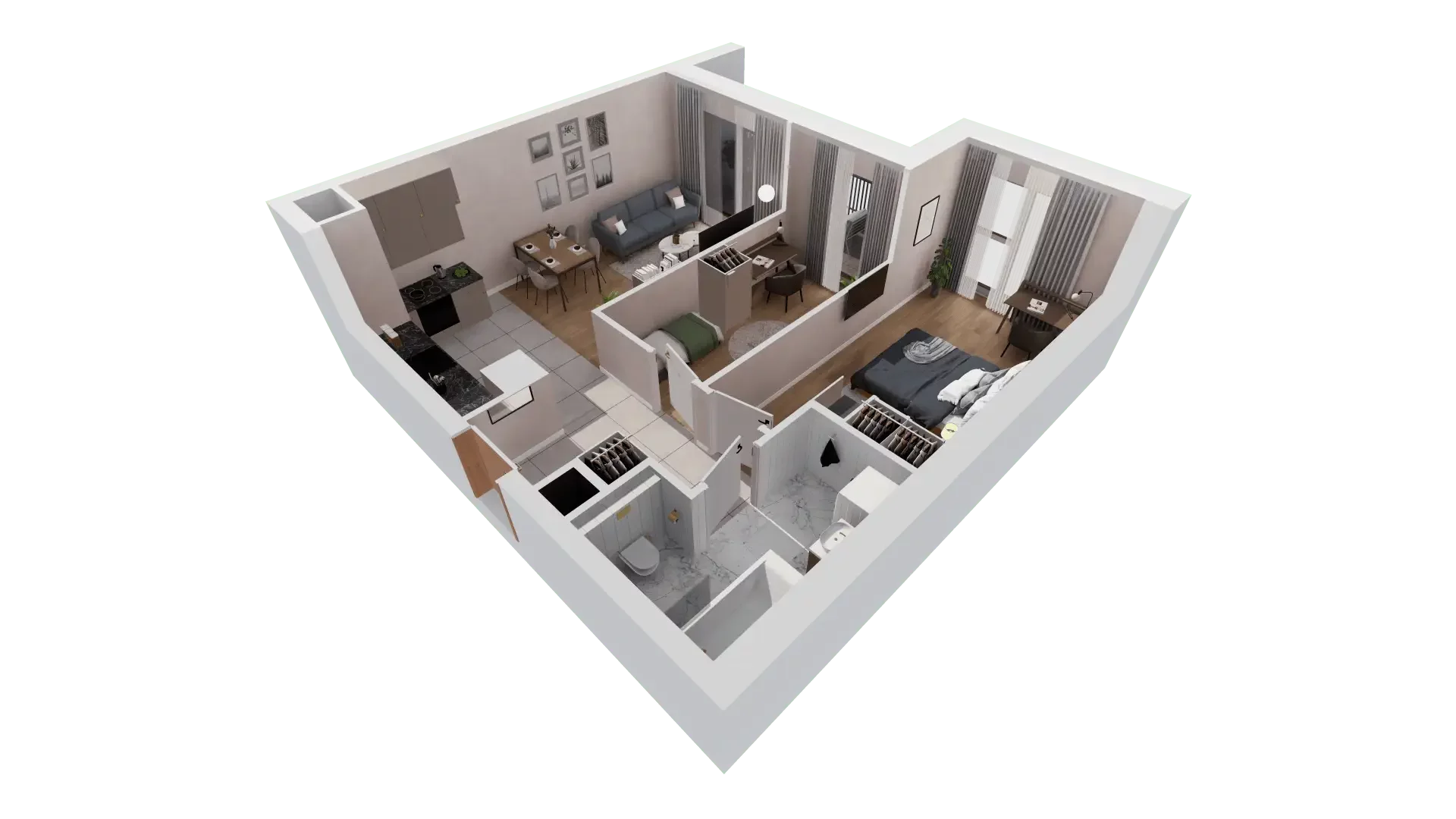 3 pokoje, mieszkanie 58,95 m², piętro 7, oferta nr 1A.7.72, Francuska Park VIIIB, Katowice, Osiedle Paderewskiego-Muchowiec, Muchowiec, ul. Szybowcowa