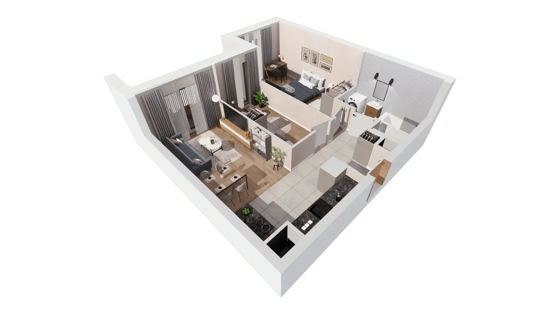 3 pokoje, mieszkanie 58,95 m², piętro 7, oferta nr 1A.7.72, Francuska Park VIIIB, Katowice, Osiedle Paderewskiego-Muchowiec, Muchowiec, ul. Szybowcowa