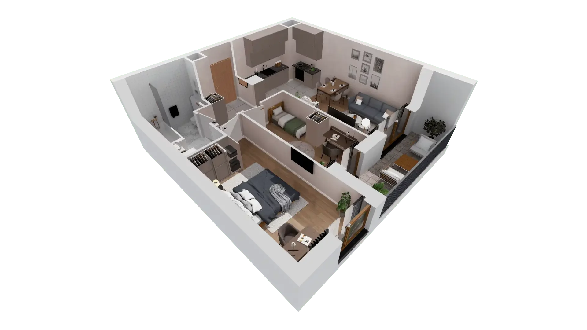 3 pokoje, mieszkanie 58,95 m², piętro 7, oferta nr 1A.7.72, Francuska Park VIIIB, Katowice, Osiedle Paderewskiego-Muchowiec, Muchowiec, ul. Szybowcowa