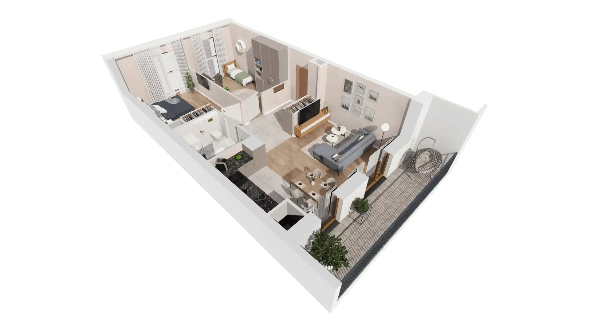 3 pokoje, mieszkanie 61,46 m², piętro 7, oferta nr 1C.7.170, Francuska Park VIIIB, Katowice, Osiedle Paderewskiego-Muchowiec, Muchowiec, ul. Szybowcowa