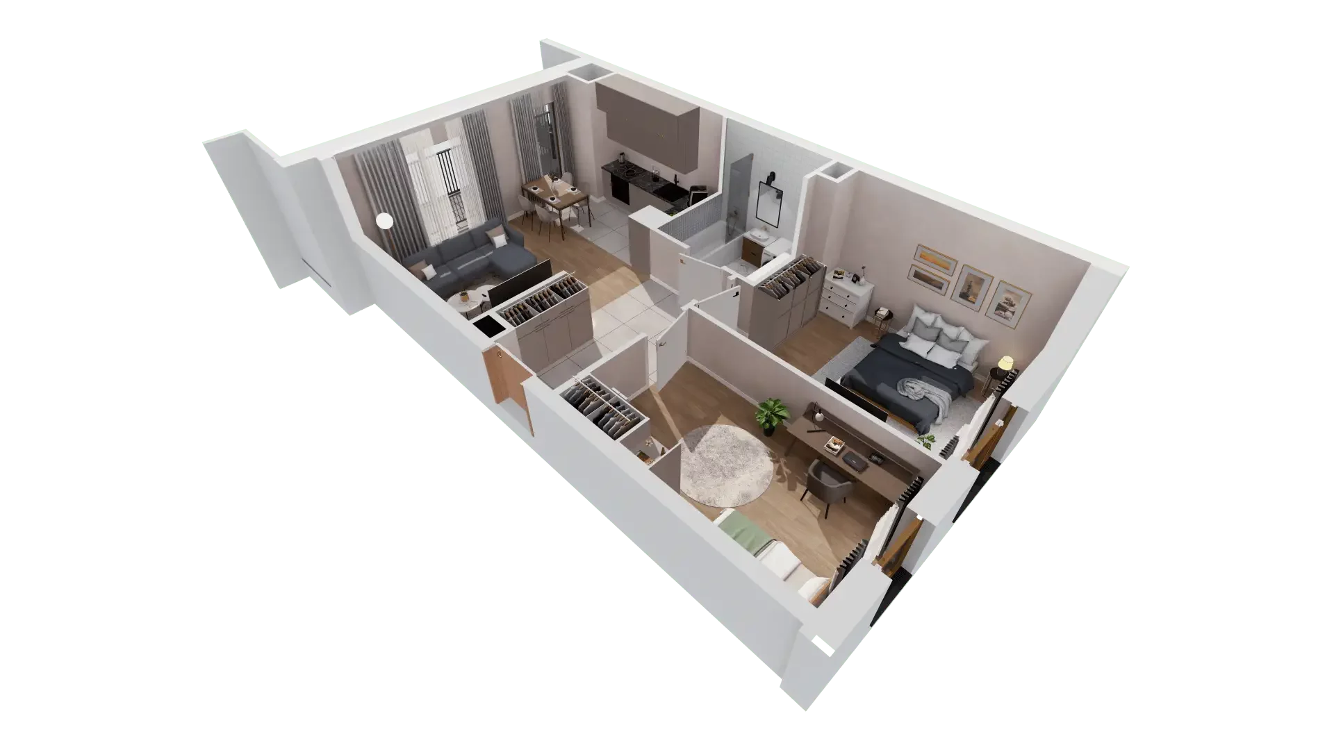 3 pokoje, mieszkanie 61,46 m², piętro 7, oferta nr 1C.7.170, Francuska Park VIIIB, Katowice, Osiedle Paderewskiego-Muchowiec, Muchowiec, ul. Szybowcowa