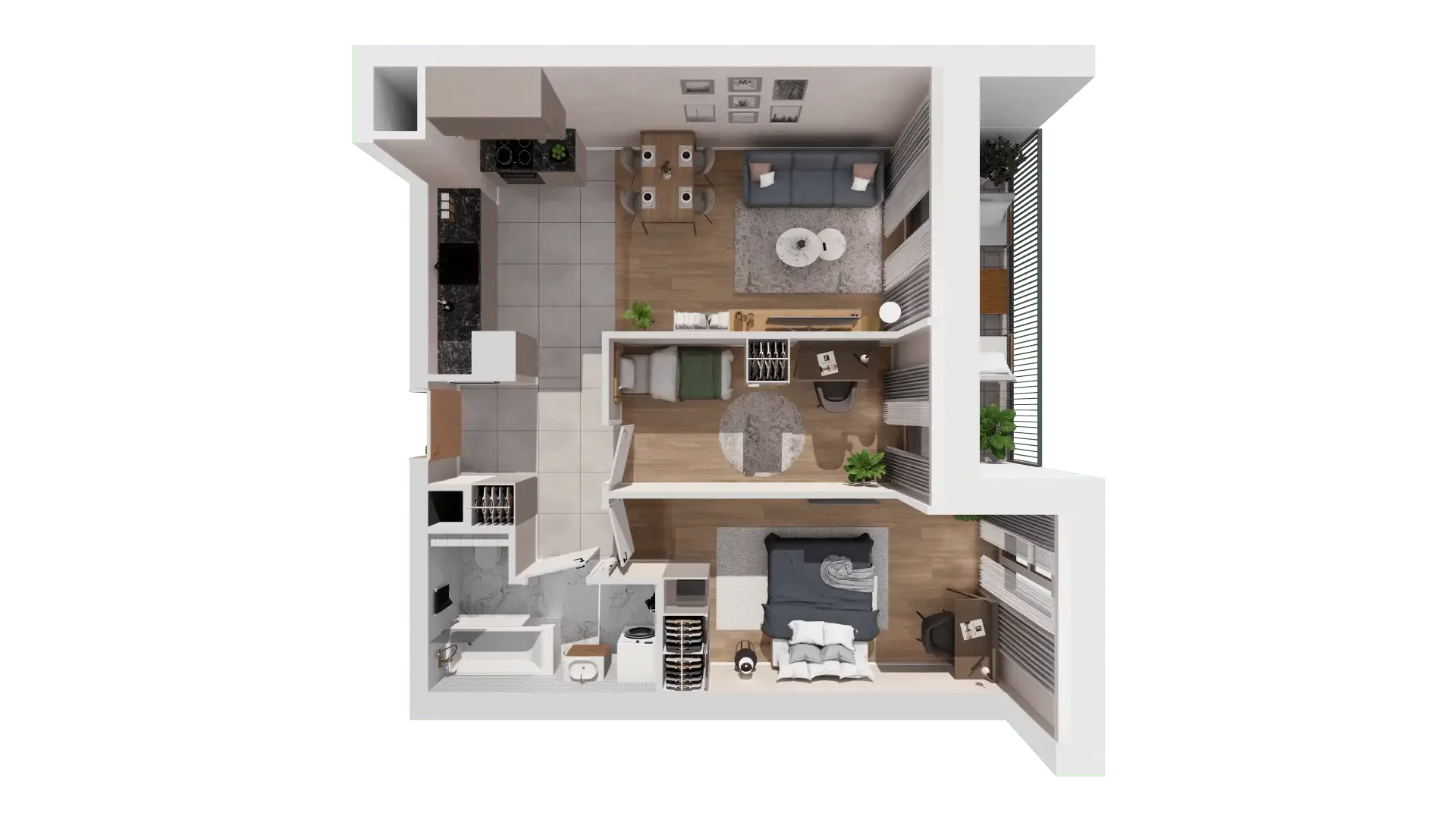 3 pokoje, mieszkanie 58,95 m², piętro 8, oferta nr 1A.8.79, Francuska Park VIIIB, Katowice, Osiedle Paderewskiego-Muchowiec, Muchowiec, ul. Szybowcowa