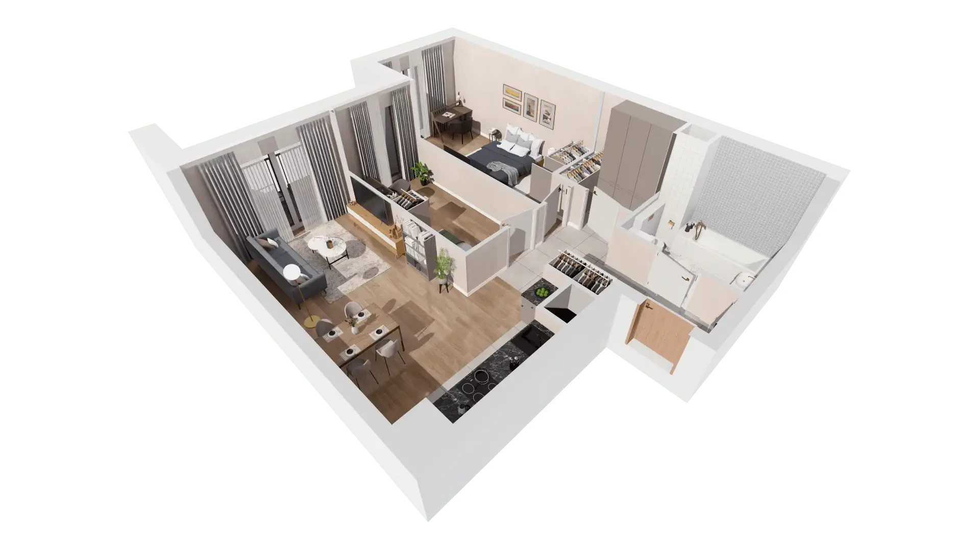 3 pokoje, mieszkanie 65,56 m², piętro 8, oferta nr 1B.8.135, Francuska Park VIIIB, Katowice, Osiedle Paderewskiego-Muchowiec, Muchowiec, ul. Szybowcowa