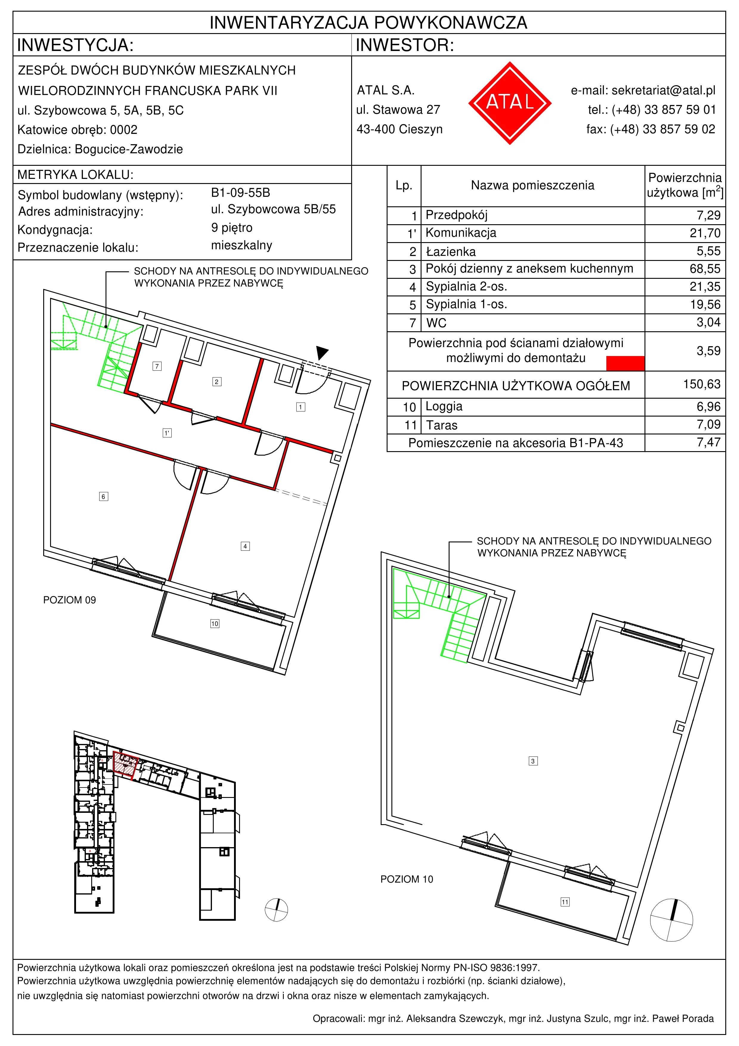 Mieszkanie 150,63 m², piętro 9, oferta nr m55b, Francuska Park, Katowice, Osiedle Paderewskiego-Muchowiec, Muchowiec, ul. Szybowcowa-idx