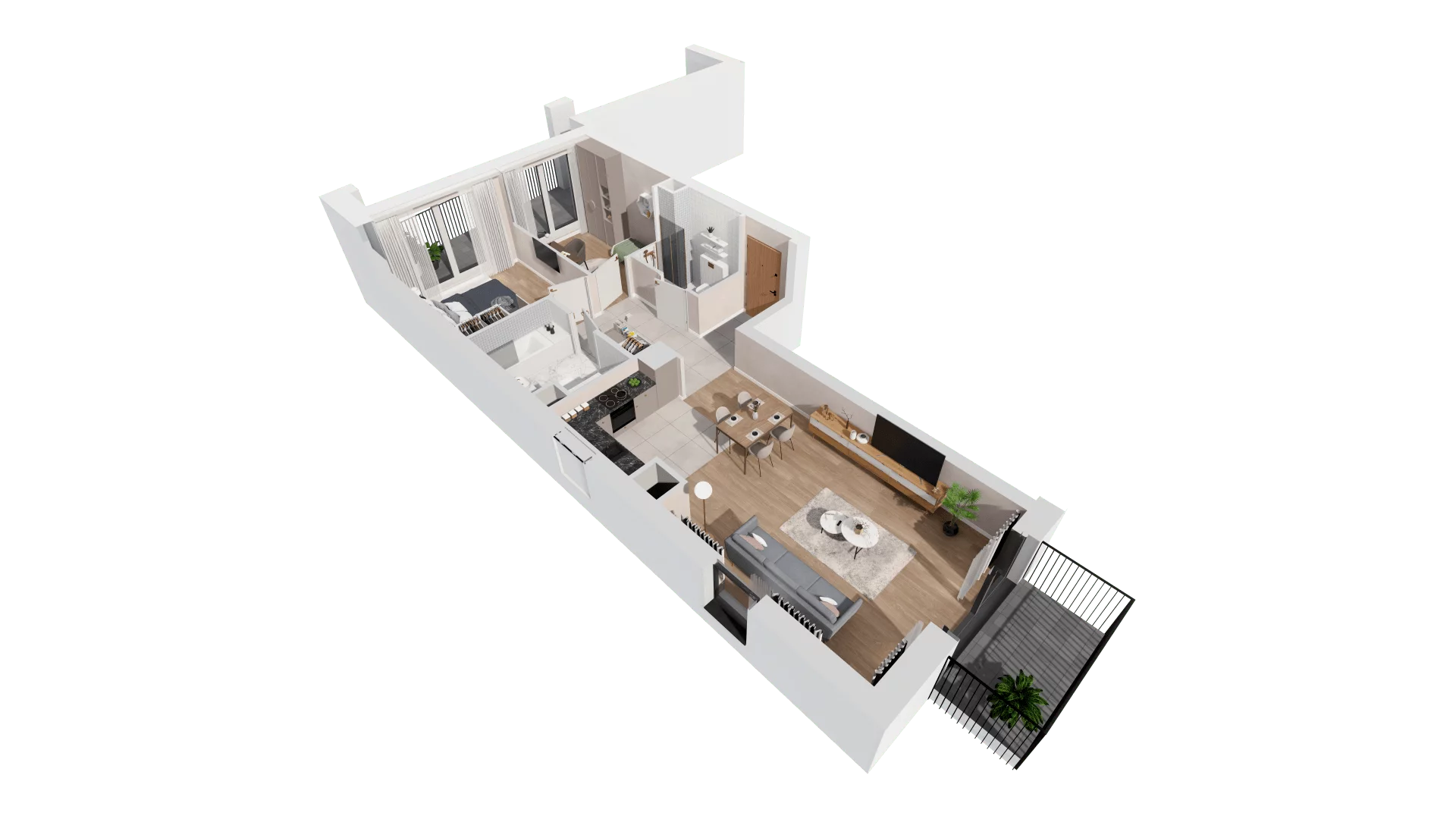 3 pokoje, mieszkanie 70,17 m², piętro 4, oferta nr 2-4-51, ATAL Aura II, Łódź, Bałuty, ul. Telefoniczna 15/17