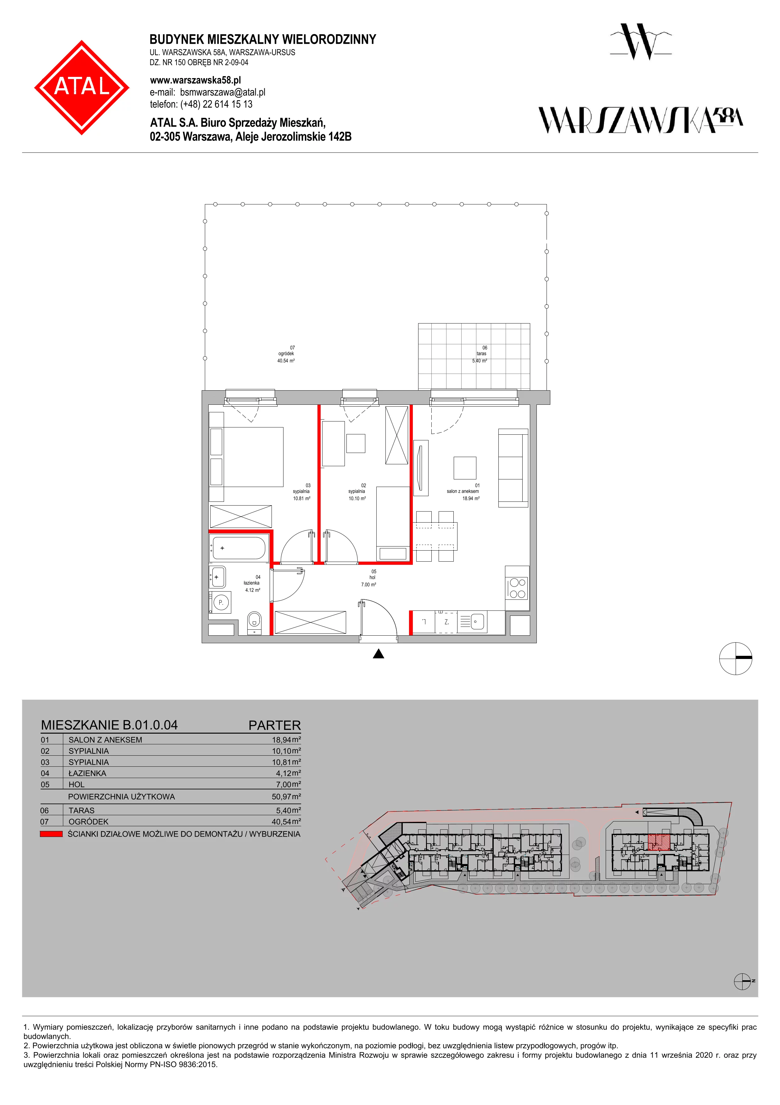 Mieszkanie 50,97 m², parter, oferta nr B.01.0.04, Warszawska 58A, Warszawa, Ursus, Niedźwiadek, ul. Warszawska 58a