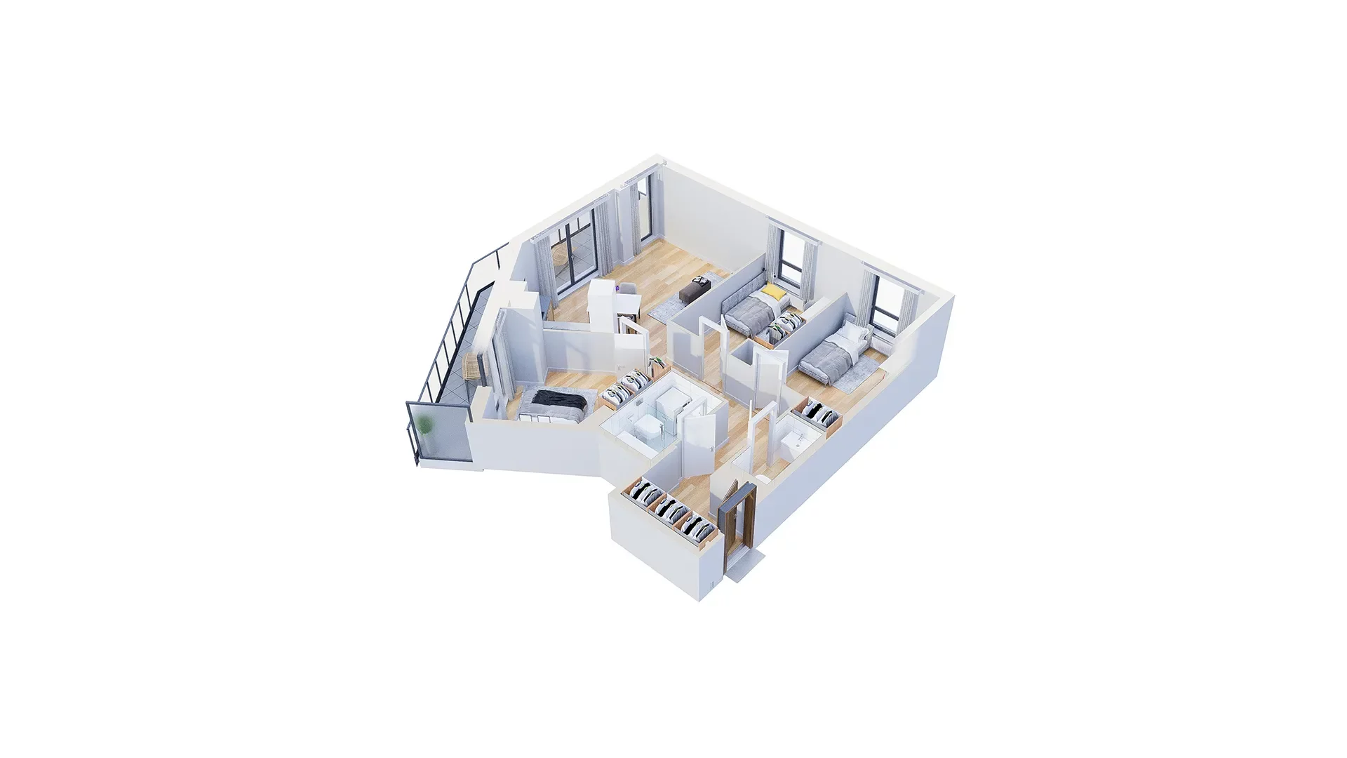 4 pokoje, mieszkanie 72,69 m², piętro 10, oferta nr 2.A73, Niebieski Bursztyn II, Reda, ul. Bosmańska