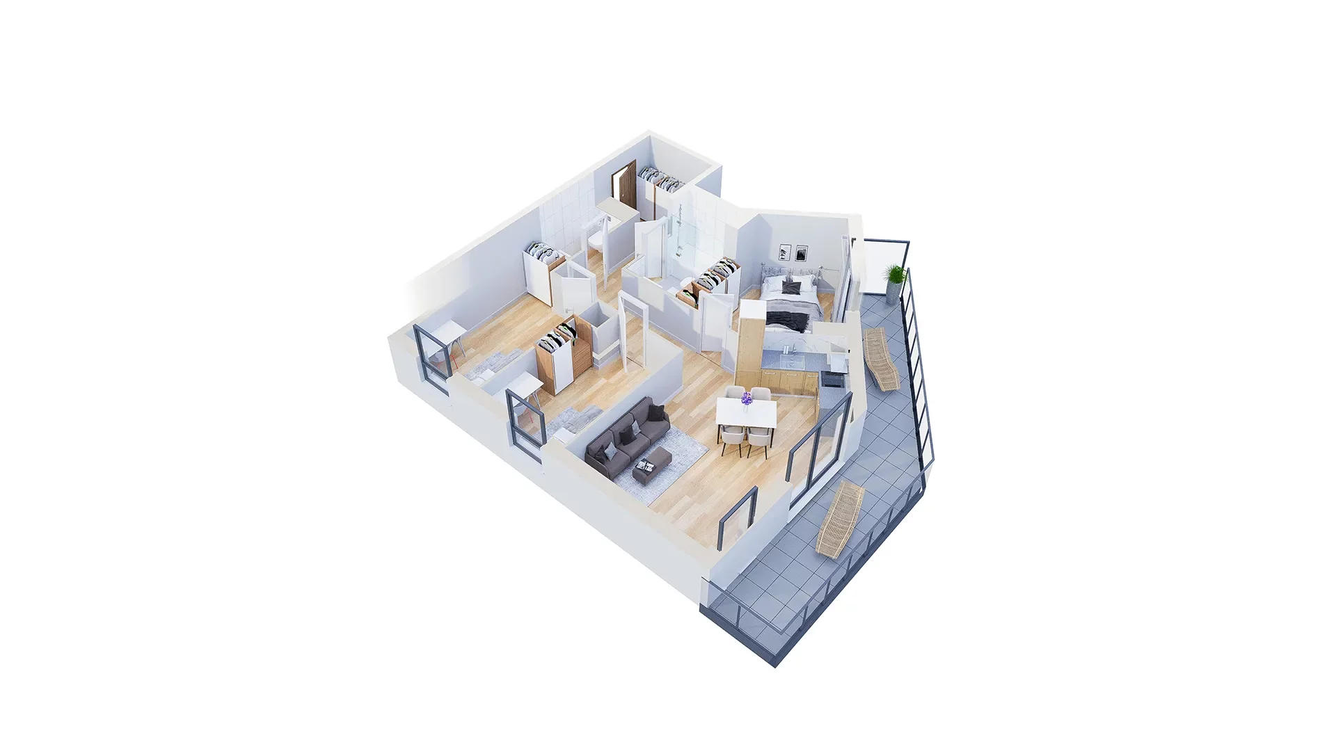 4 pokoje, mieszkanie 72,69 m², piętro 10, oferta nr 2.A73, Niebieski Bursztyn II, Reda, ul. Bosmańska