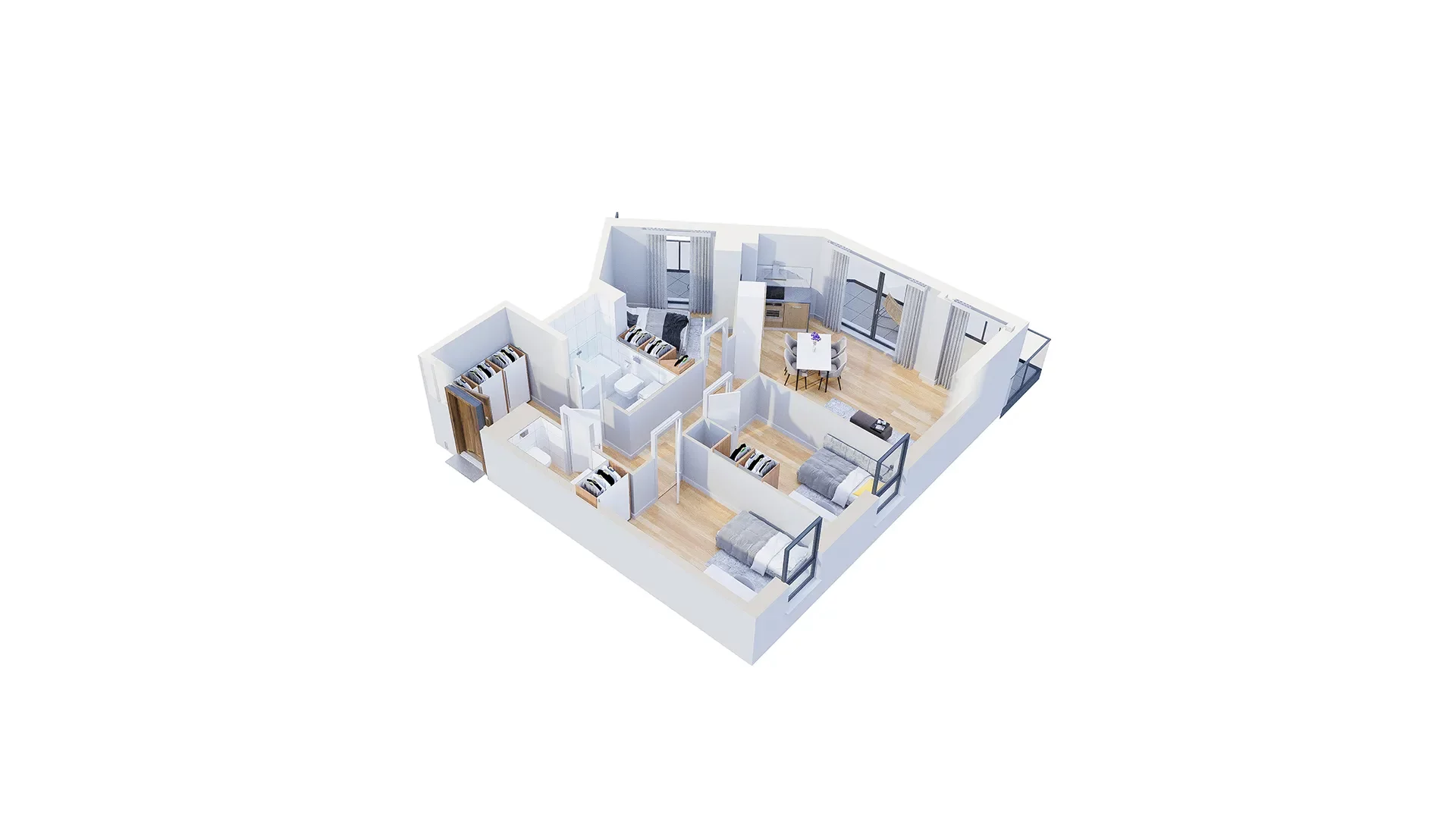 4 pokoje, mieszkanie 72,69 m², piętro 10, oferta nr 2.A73, Niebieski Bursztyn II, Reda, ul. Bosmańska