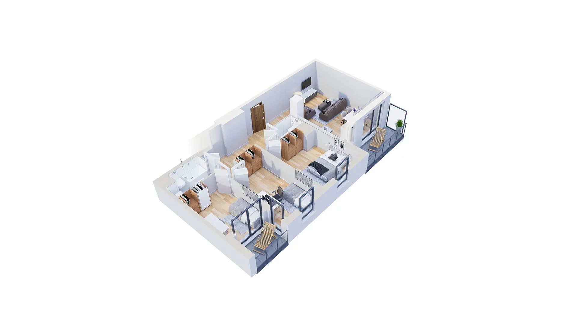 4 pokoje, mieszkanie 80,54 m², piętro 13, oferta nr 2.A106, Niebieski Bursztyn II, Reda, ul. Bosmańska