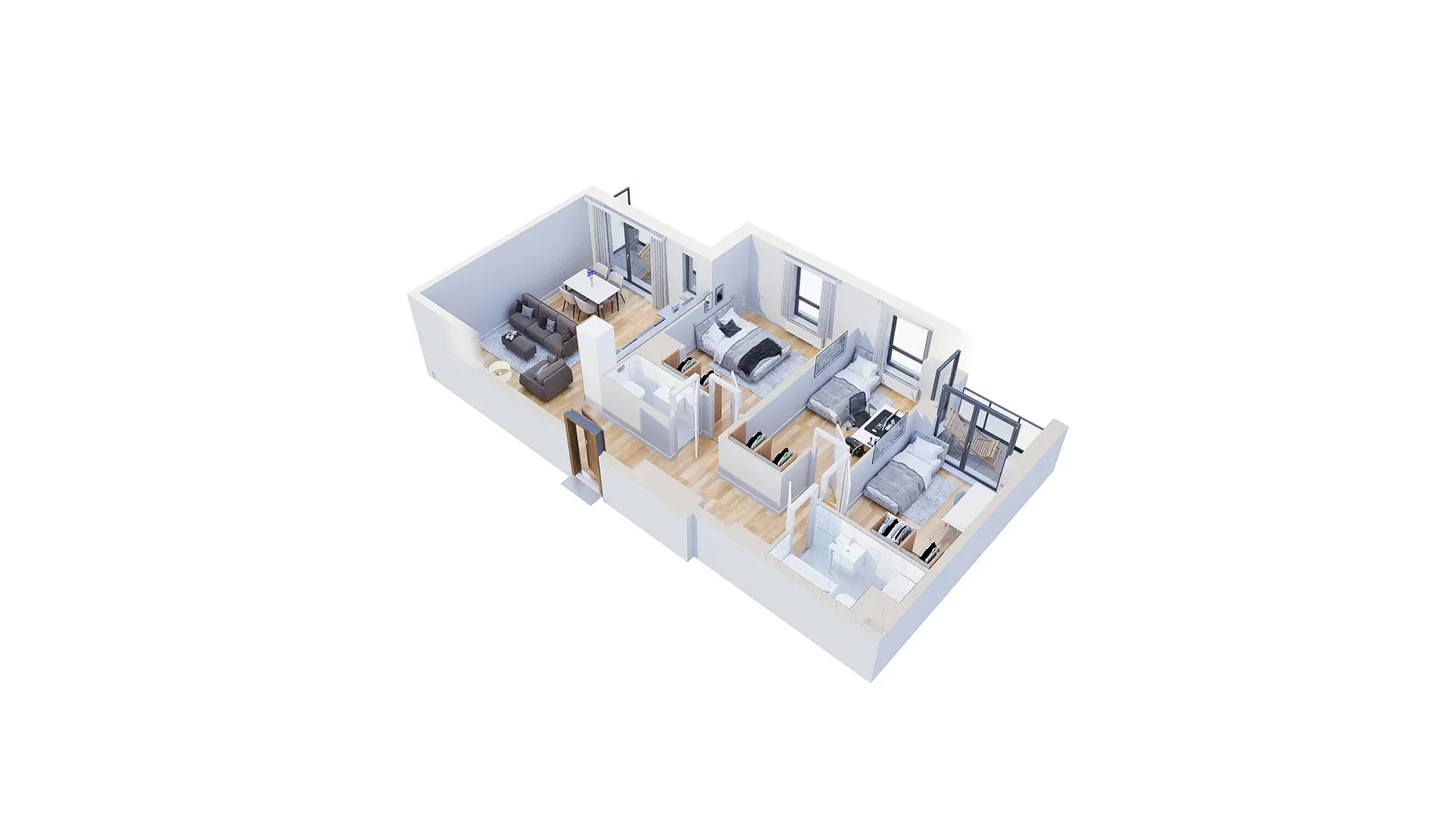 4 pokoje, mieszkanie 80,54 m², piętro 13, oferta nr 2.A106, Niebieski Bursztyn II, Reda, ul. Bosmańska