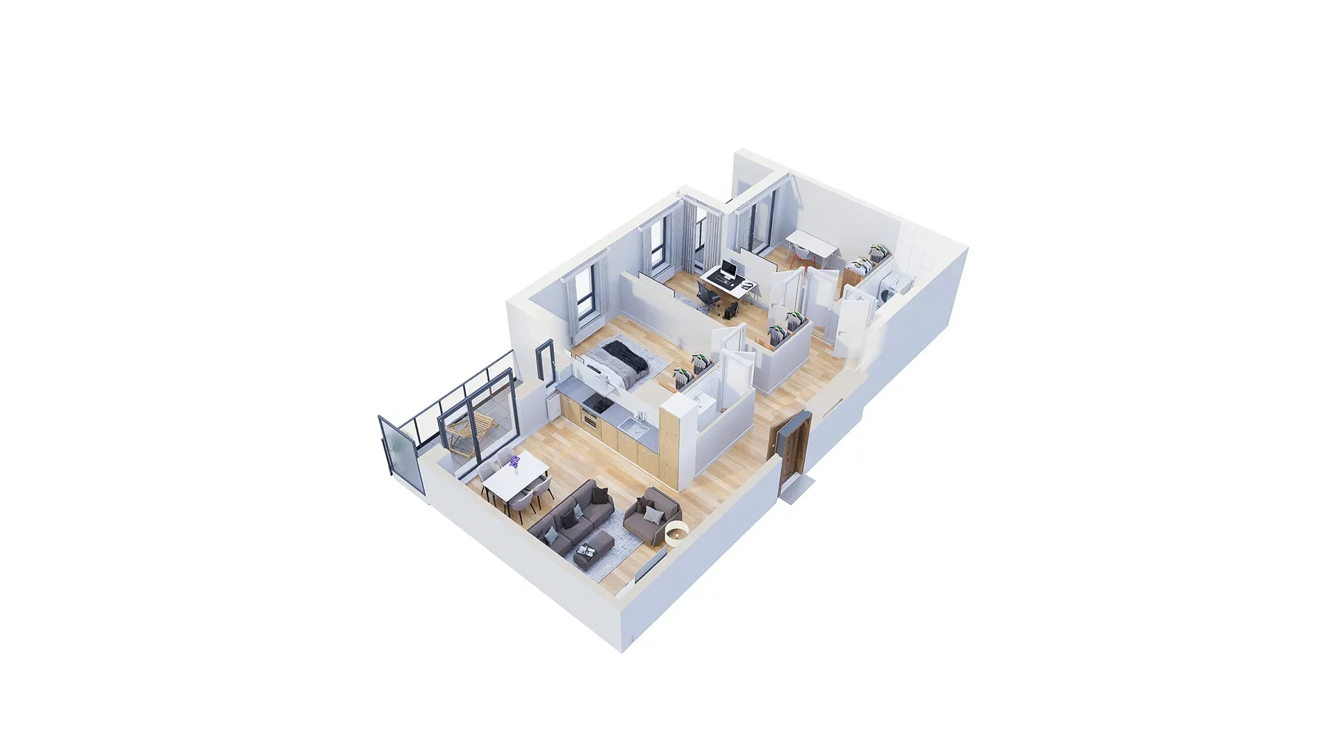 4 pokoje, mieszkanie 80,54 m², piętro 13, oferta nr 2.A106, Niebieski Bursztyn II, Reda, ul. Bosmańska