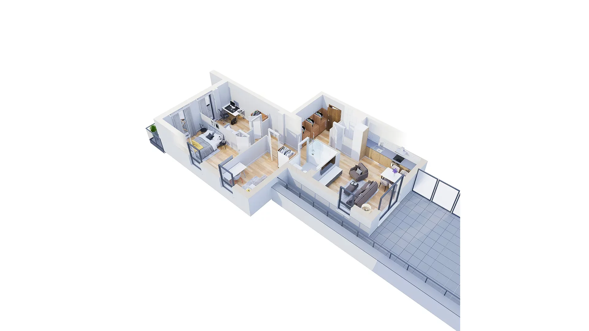 4 pokoje, mieszkanie 72,79 m², piętro 2, oferta nr 2.A2, Niebieski Bursztyn II, Reda, ul. Bosmańska