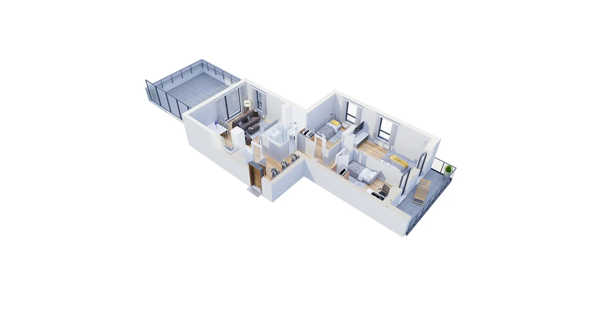 4 pokoje, mieszkanie 72,79 m², piętro 2, oferta nr 2.A2, Niebieski Bursztyn II, Reda, ul. Bosmańska