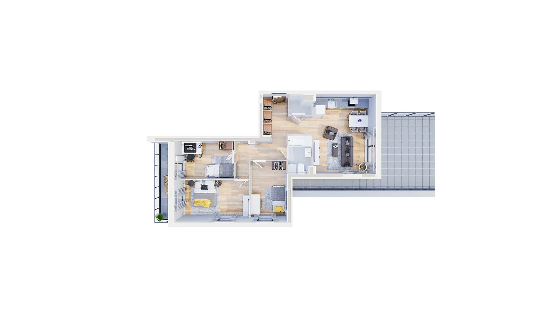 4 pokoje, mieszkanie 72,79 m², piętro 2, oferta nr 2.A2, Niebieski Bursztyn II, Reda, ul. Bosmańska