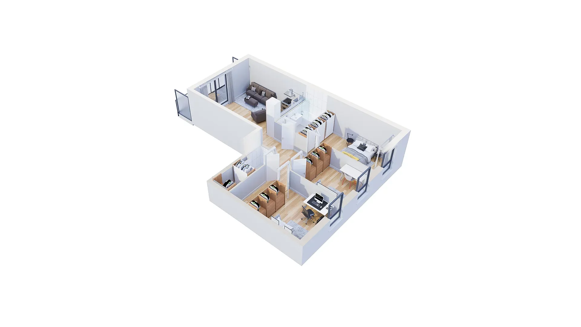 4 pokoje, mieszkanie 78,07 m², piętro 2, oferta nr 2.C4, Niebieski Bursztyn II, Reda, ul. Bosmańska