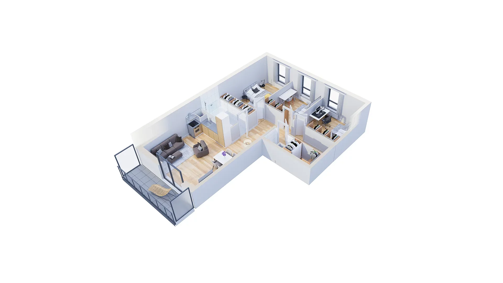 4 pokoje, mieszkanie 78,07 m², piętro 2, oferta nr 2.C4, Niebieski Bursztyn II, Reda, ul. Bosmańska