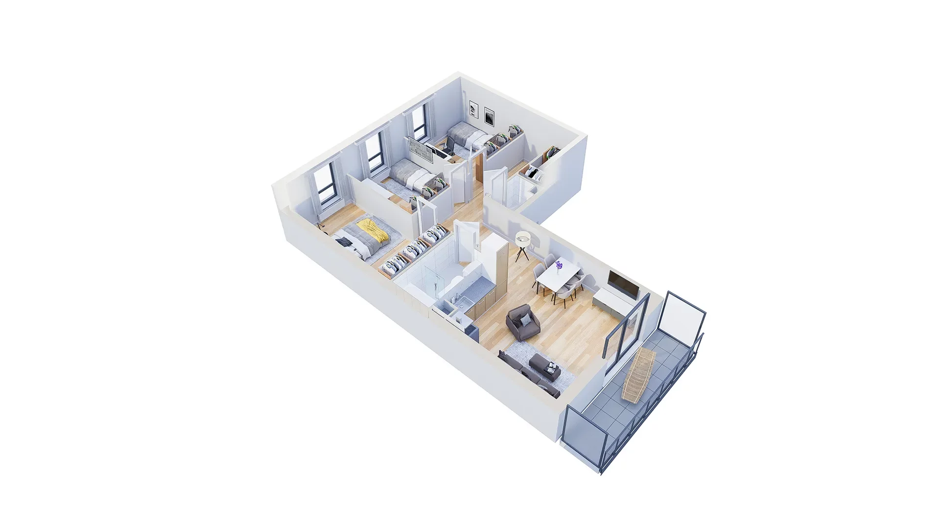 4 pokoje, mieszkanie 78,07 m², piętro 2, oferta nr 2.C4, Niebieski Bursztyn II, Reda, ul. Bosmańska