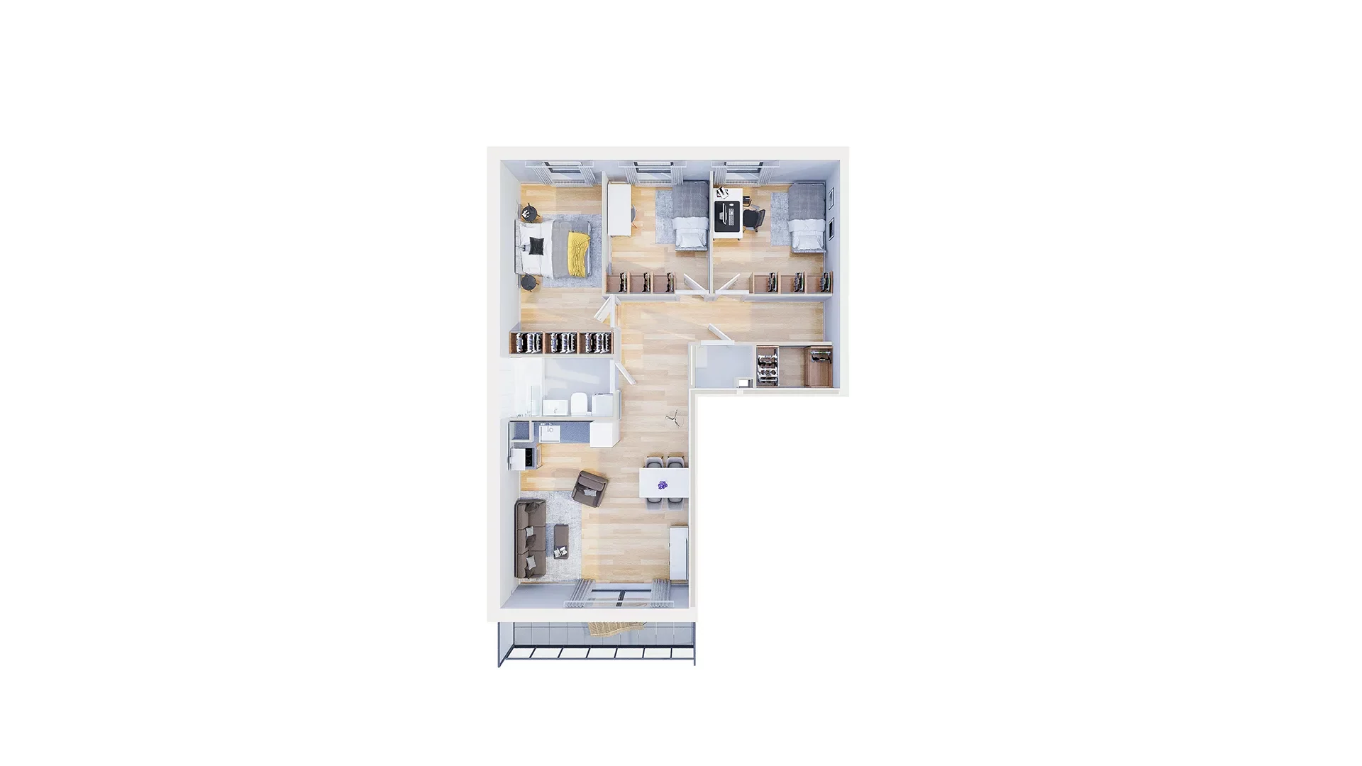 4 pokoje, mieszkanie 78,07 m², piętro 2, oferta nr 2.C4, Niebieski Bursztyn II, Reda, ul. Bosmańska