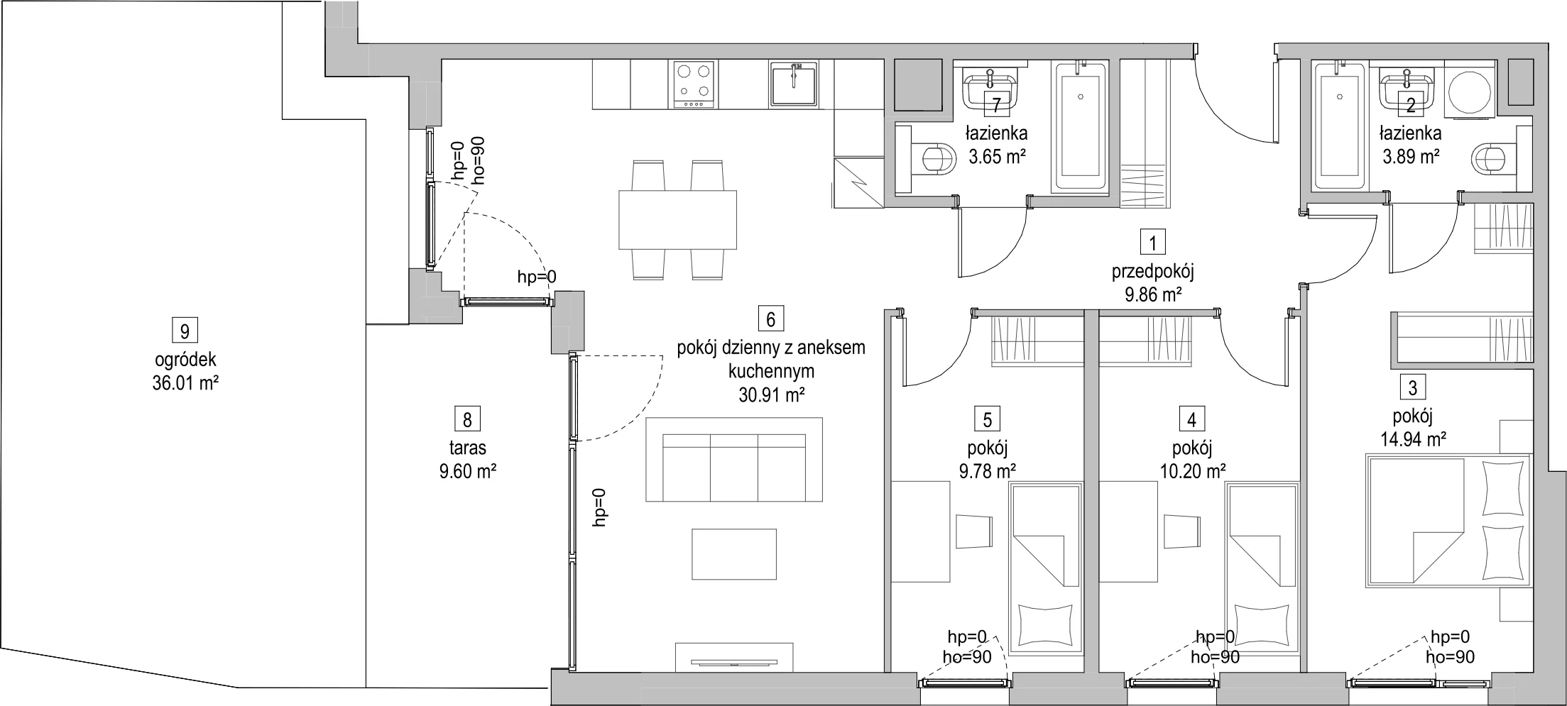 Mieszkanie 83,11 m², parter, oferta nr B2.0.3, ATAL Symbioza, Gdynia, Cisowa, ul. Kcyńska