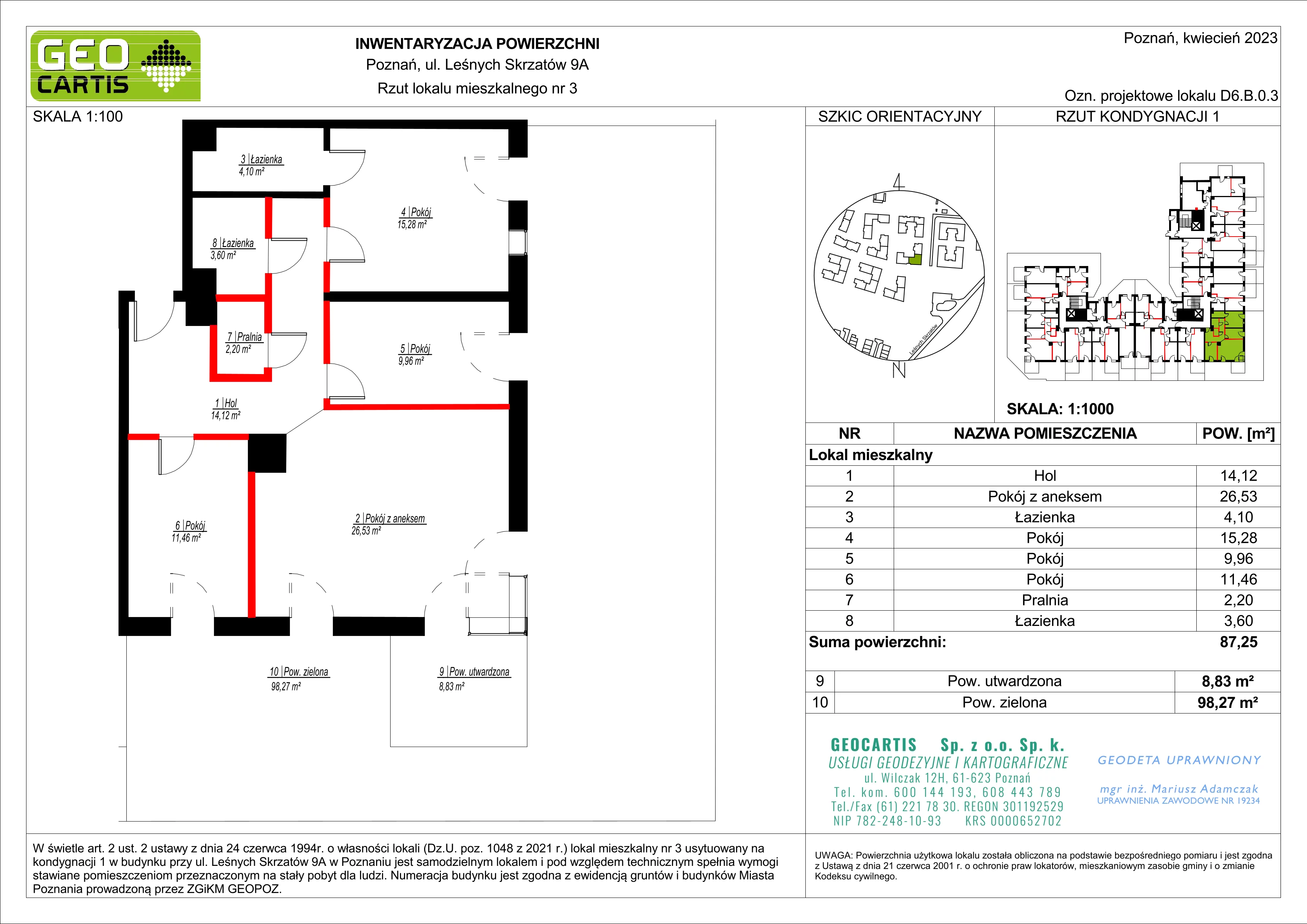 Apartament 87,25 m², parter, oferta nr D6.B.0.3, Zacisze Marcelin, Poznań, Ławica, Marcelin, ul. Leśnych Skrzatów