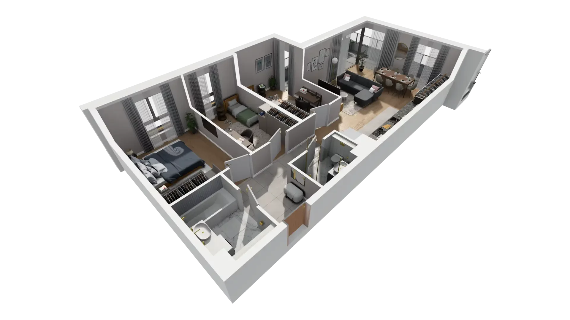 4 pokoje, mieszkanie 83,63 m², piętro 1, oferta nr A.1.2, ATAL Parkowa, Poznań, Nowe Miasto, Osiedle Warszawskie, ul. Mogileńska