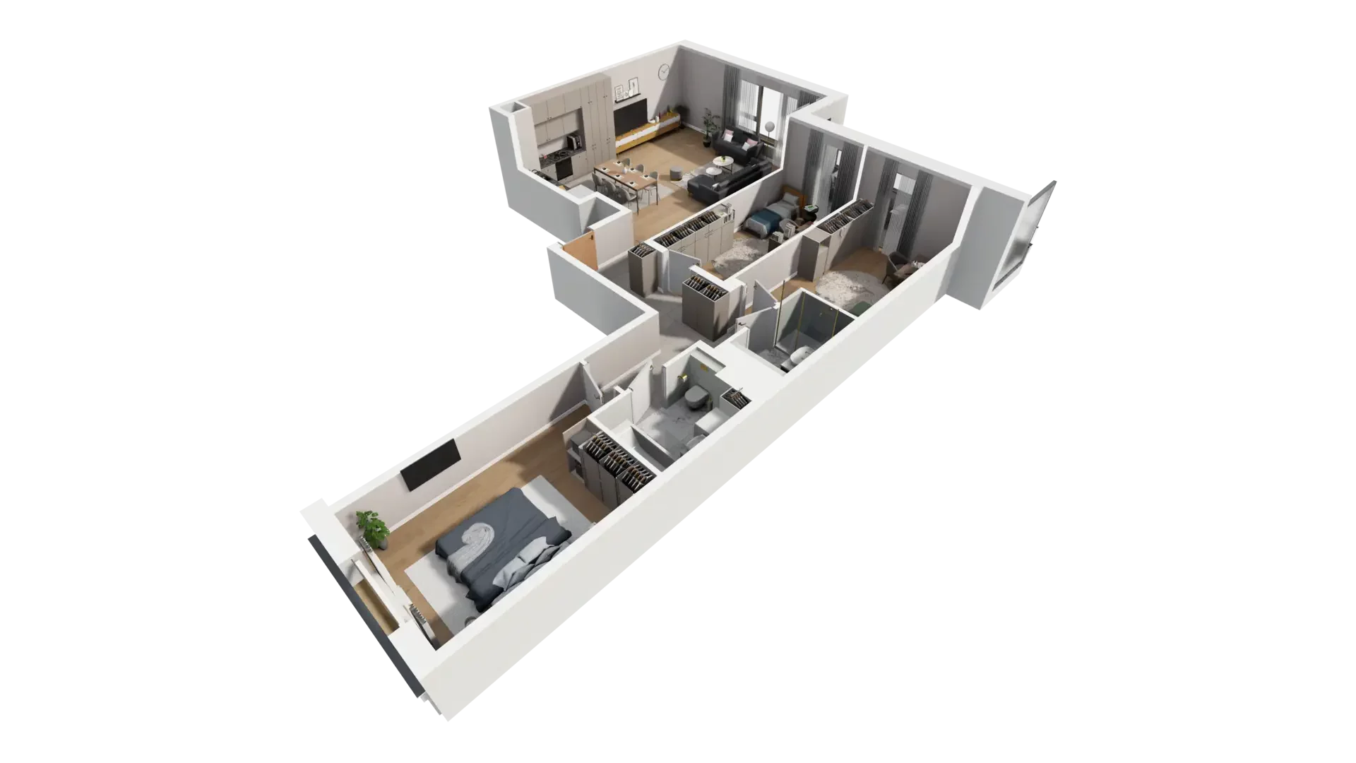 4 pokoje, mieszkanie 98,06 m², piętro 1, oferta nr C.1.1, ATAL Parkowa, Poznań, Nowe Miasto, Osiedle Warszawskie, ul. Mogileńska