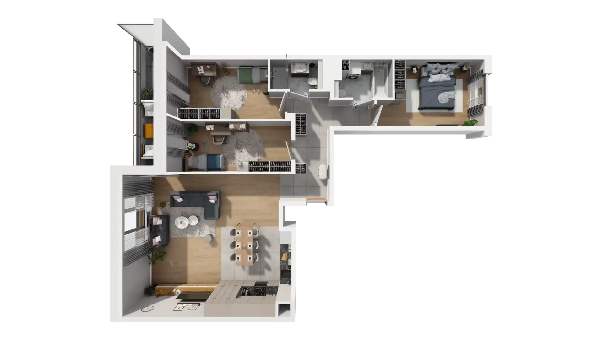 4 pokoje, mieszkanie 98,40 m², piętro 2, oferta nr C.2.1, ATAL Parkowa, Poznań, Nowe Miasto, Osiedle Warszawskie, ul. Mogileńska