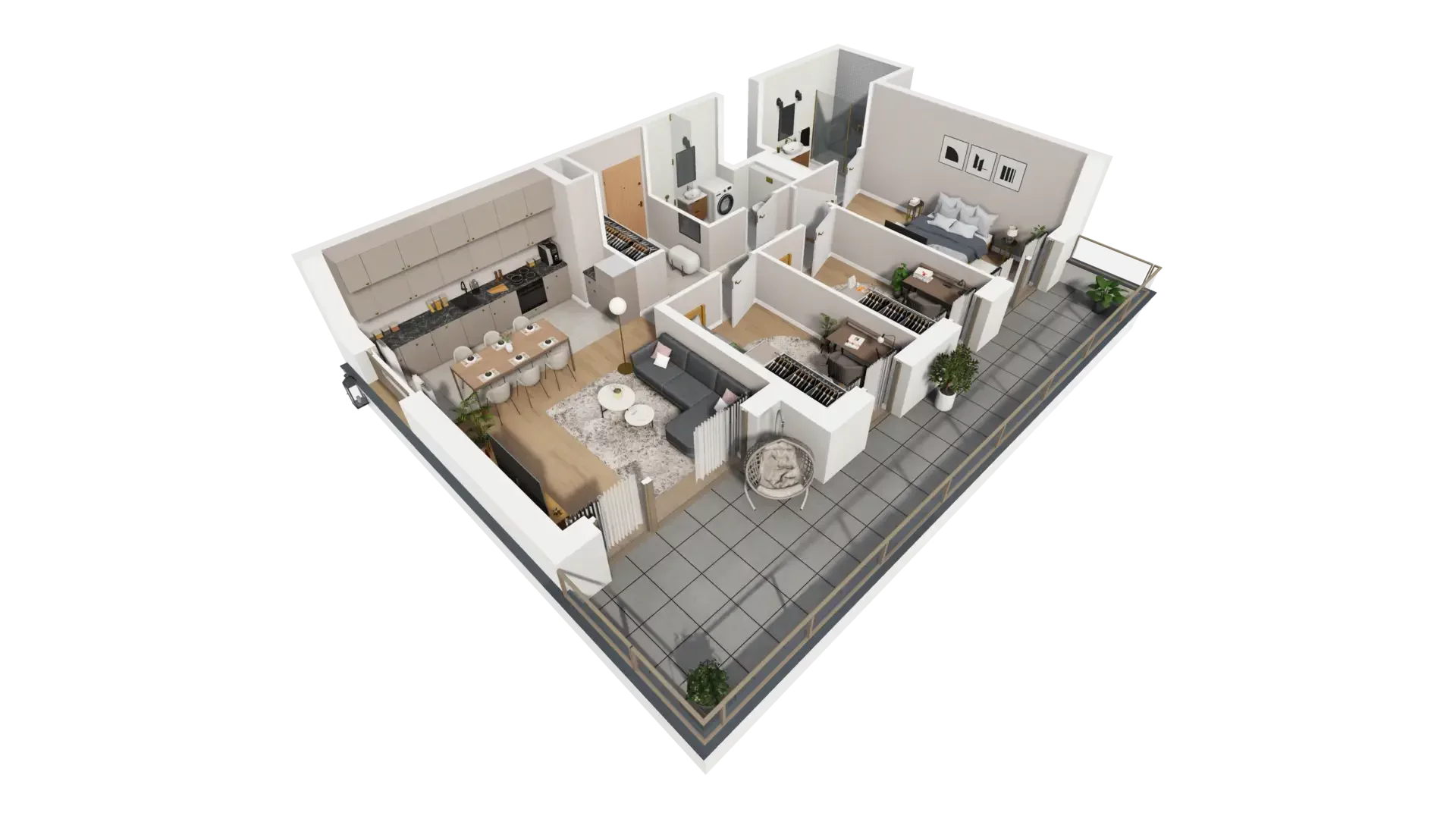 4 pokoje, mieszkanie 76,22 m², piętro 1, oferta nr E.1.1, ATAL Parkowa, Poznań, Nowe Miasto, Osiedle Warszawskie, ul. Mogileńska