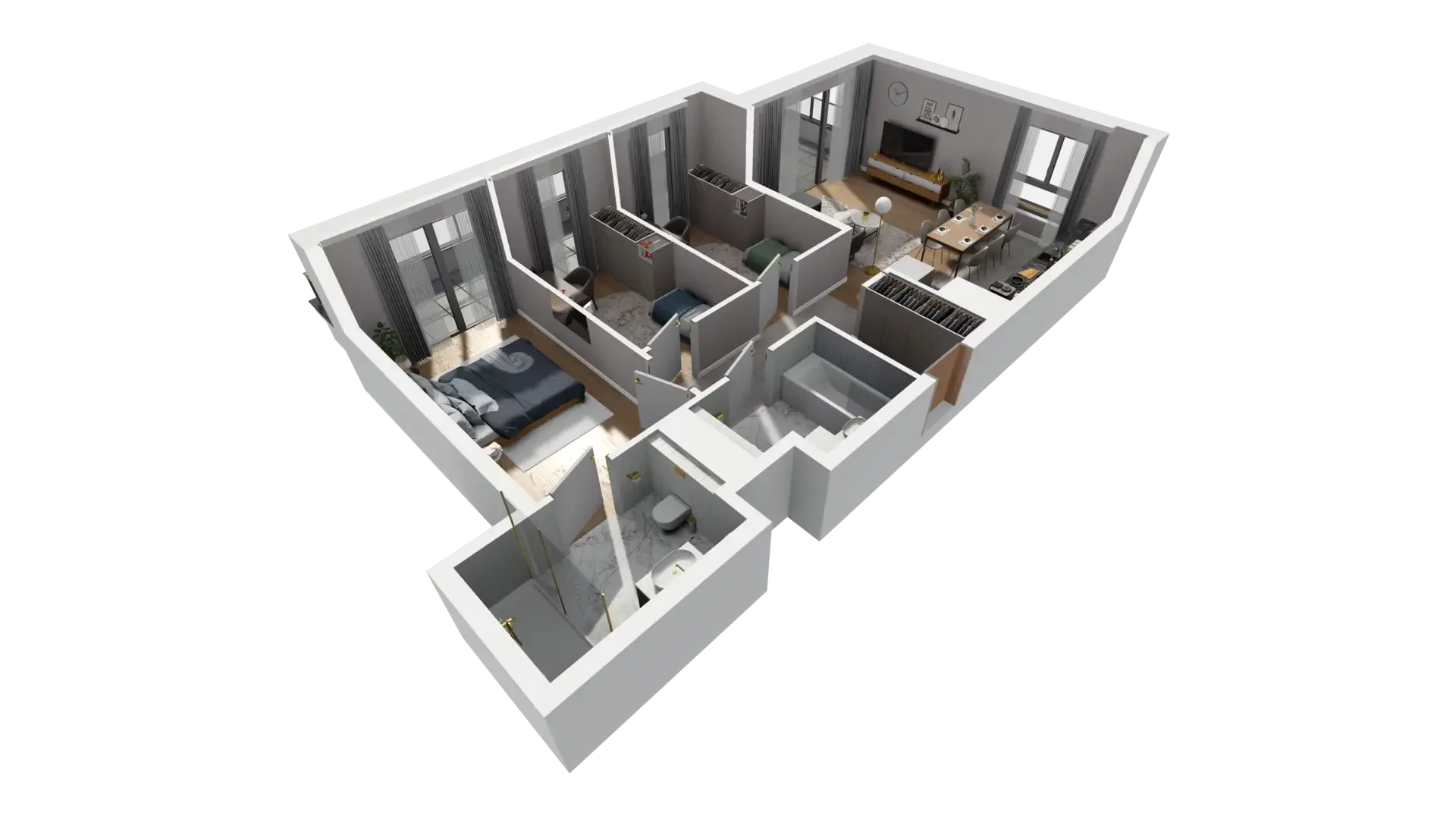 4 pokoje, mieszkanie 76,22 m², piętro 1, oferta nr E.1.1, ATAL Parkowa, Poznań, Nowe Miasto, Osiedle Warszawskie, ul. Mogileńska