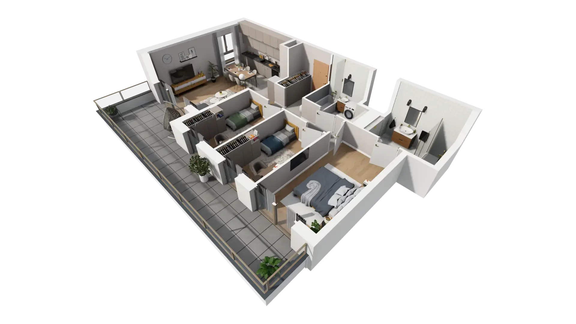4 pokoje, mieszkanie 76,22 m², piętro 1, oferta nr E.1.1, ATAL Parkowa, Poznań, Nowe Miasto, Osiedle Warszawskie, ul. Mogileńska