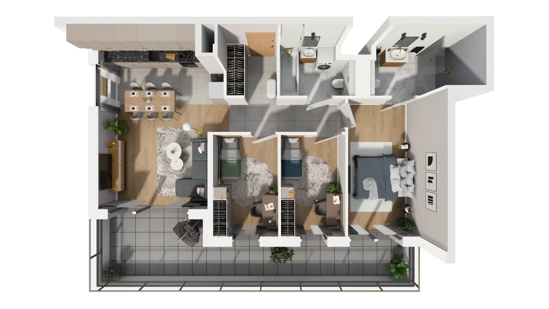 4 pokoje, mieszkanie 76,22 m², piętro 2, oferta nr E.2.1, ATAL Parkowa, Poznań, Nowe Miasto, Osiedle Warszawskie, ul. Mogileńska