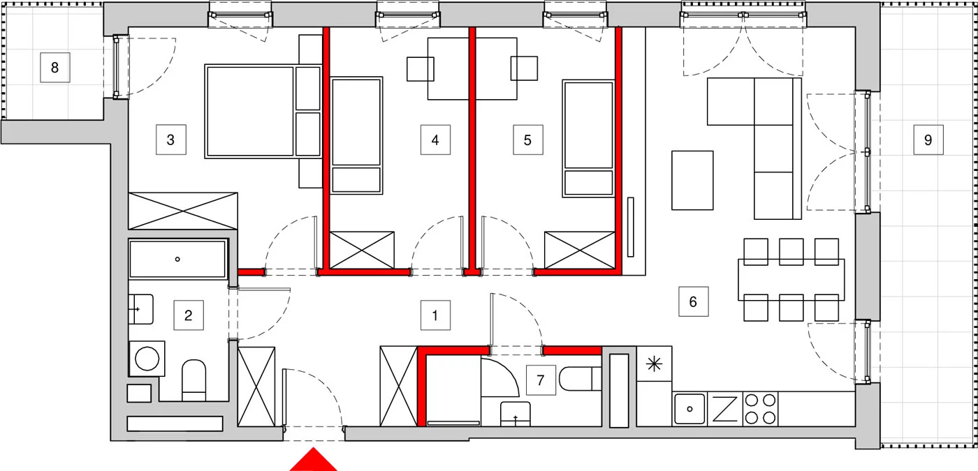 Mieszkanie 81,35 m², piętro 4, oferta nr 3A-4-1, Nowe Miasto Polesie III, Łódź, Polesie, Lublinek-Pienista, ul. Pienista