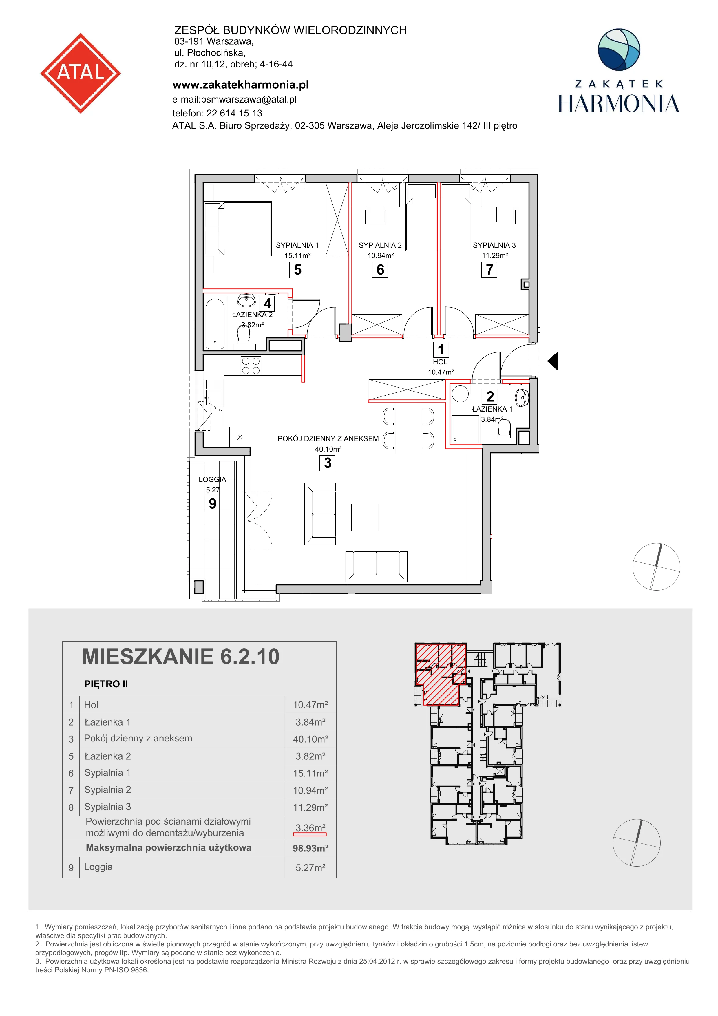 Mieszkanie 98,93 m², piętro 2, oferta nr 6-2-10, Zakątek Harmonia II, Warszawa, Białołęka, Szamocin, ul. Płochocińska