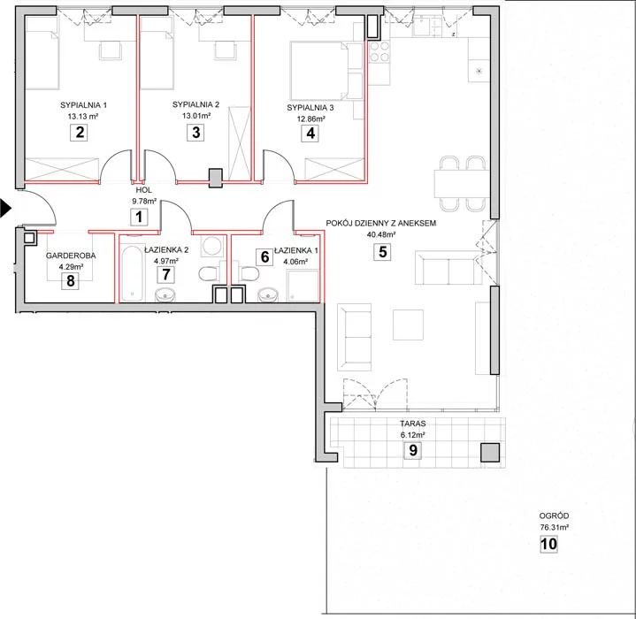 Mieszkanie 106,98 m², parter, oferta nr 7-0-1, Zakątek Harmonia II, Warszawa, Białołęka, Szamocin, ul. Płochocińska