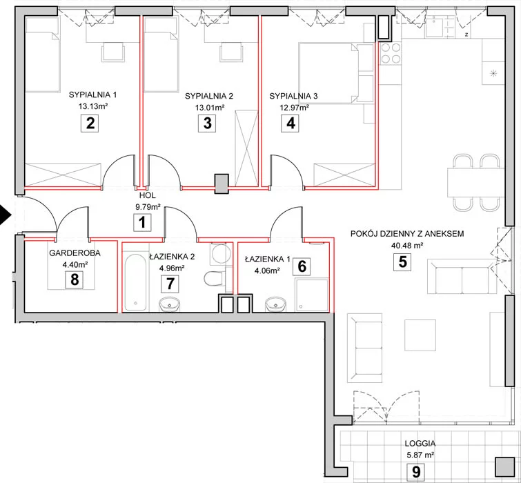 Mieszkanie 106,78 m², piętro 1, oferta nr 7-1-1, Zakątek Harmonia II, Warszawa, Białołęka, Szamocin, ul. Płochocińska