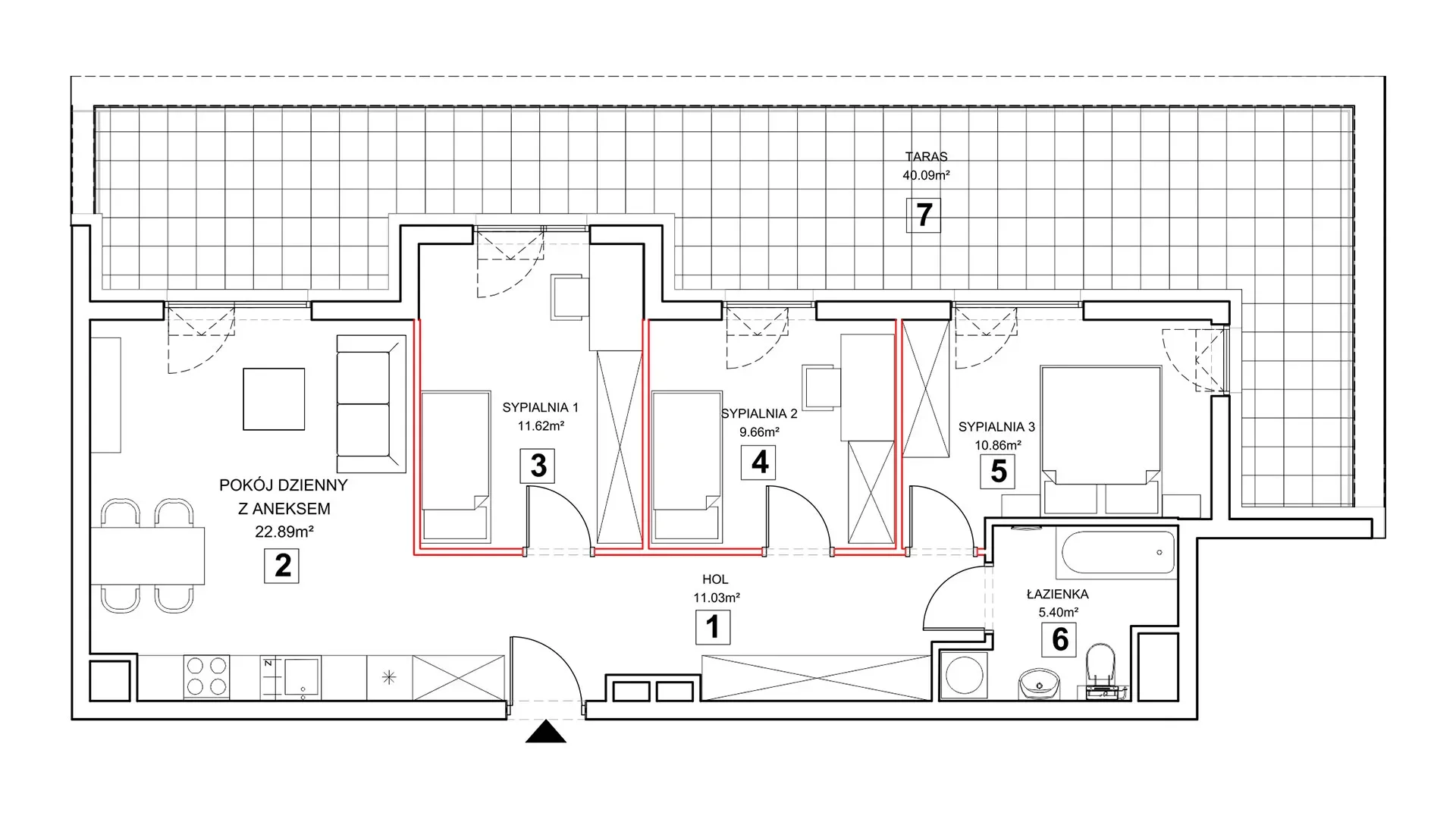 4 pokoje, mieszkanie 72,77 m², piętro 3, oferta nr 3.3.3, Zakątek Harmonia III, Warszawa, Białołęka, Szamocin, ul. Płochocińska