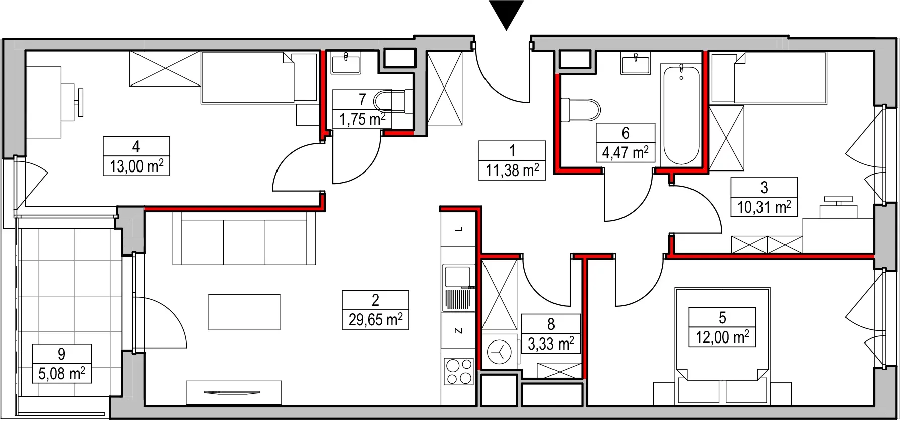 Mieszkanie 74,58 m², piętro 2, oferta nr D1.1.2.1, Nowy Targówek VI, Warszawa, Targówek, Targówek Mieszkaniowy, ul. Płosa 8