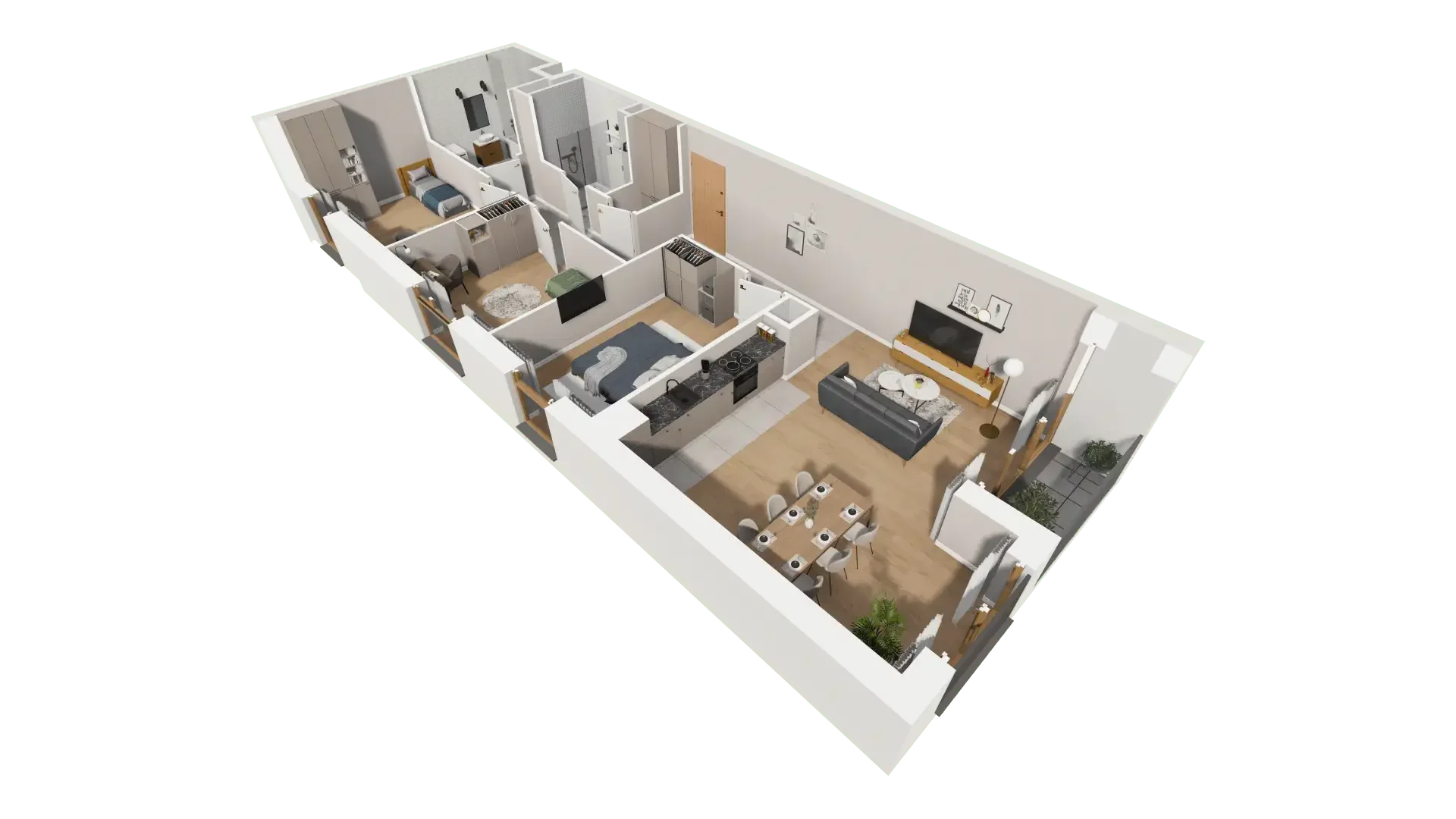 Mieszkanie 86,63 m², piętro 1, oferta nr AI.1.M14, Przewóz 42 ATAL, Kraków, Podgórze, Płaszów, ul. Przewóz 42