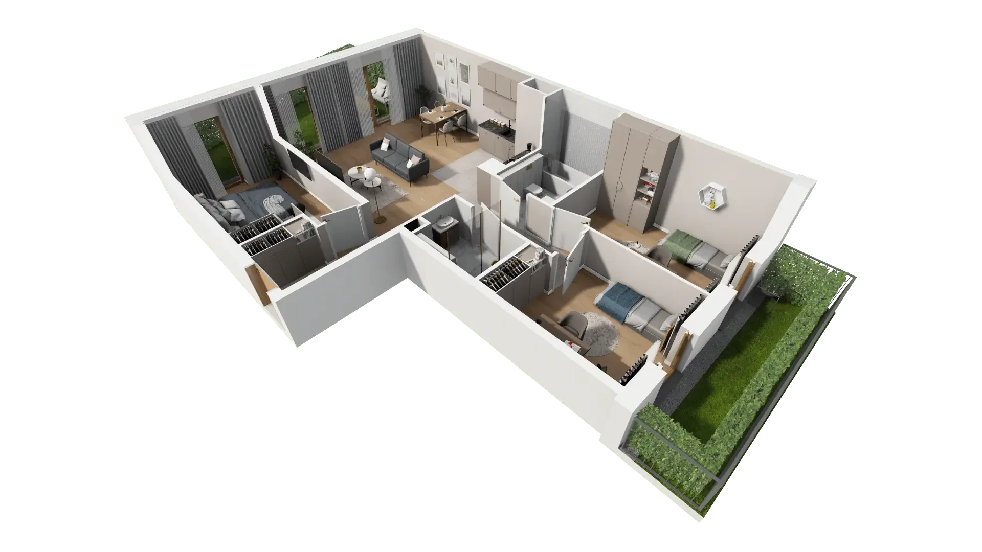 Mieszkanie 80,39 m², parter, oferta nr AII.0.M48, Przewóz 42 ATAL, Kraków, Podgórze, Płaszów, ul. Przewóz 42