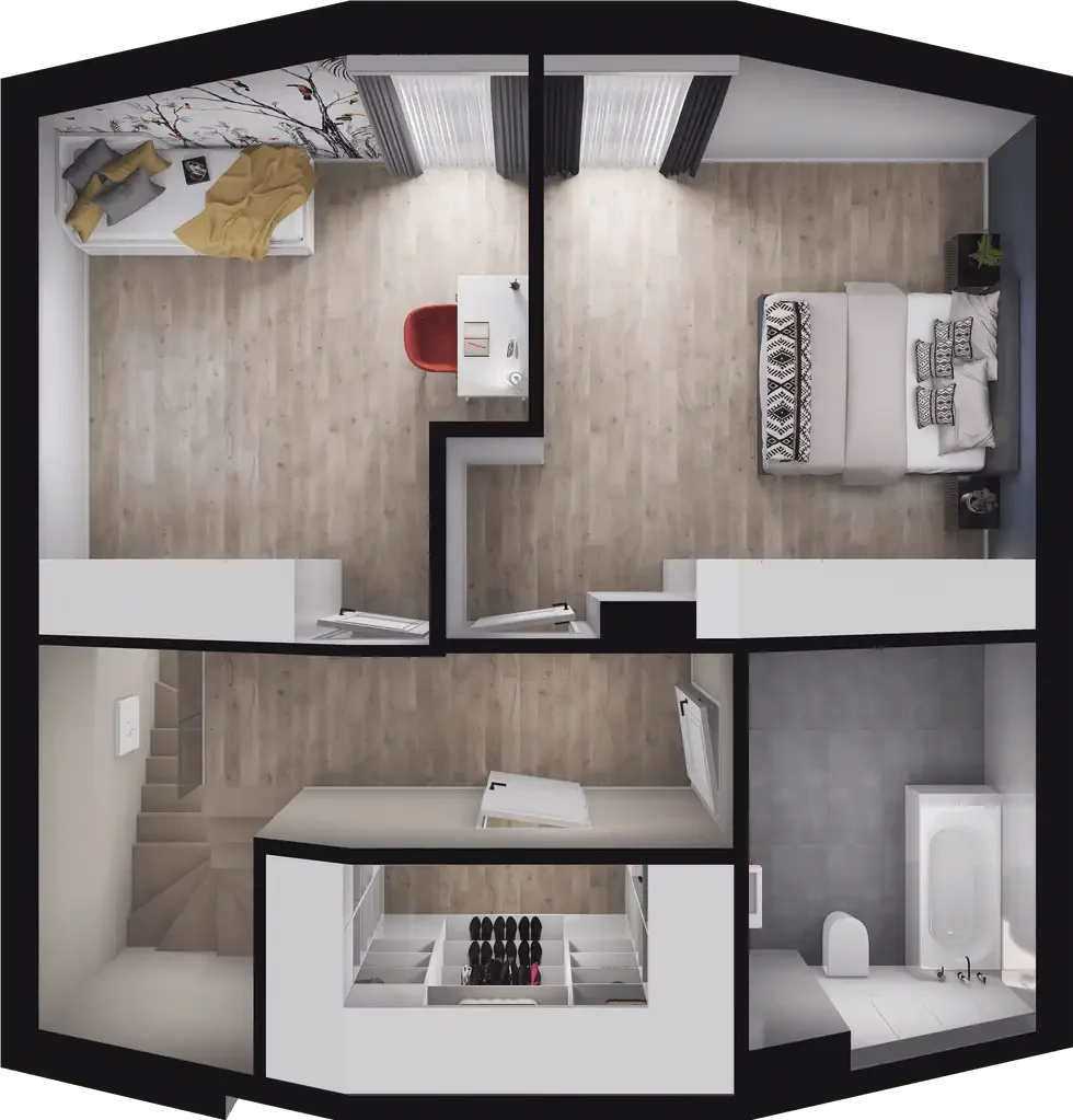 4 pokoje, mieszkanie 90,86 m², piętro 1, oferta nr 10.4, ATAL Jasieny, Gdańsk, Jasień, ul. Stężycka