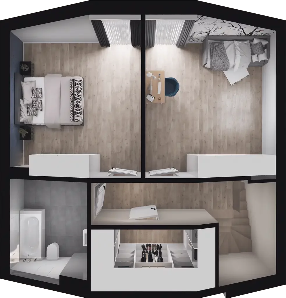 4 pokoje, mieszkanie 90,43 m², piętro 1, oferta nr 5.4, ATAL Jasieny, Gdańsk, Jasień, ul. Stężycka